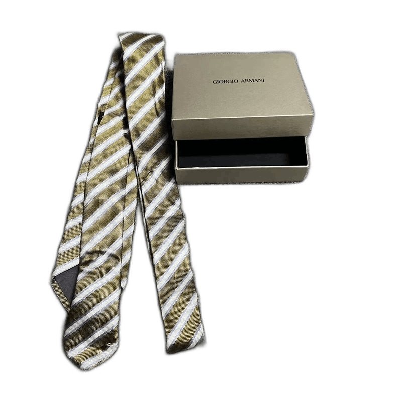 Emporio Armani Giorgio Armani Striped Pattern Logo Tie Size ONE SIZE - 1 Thumbnail