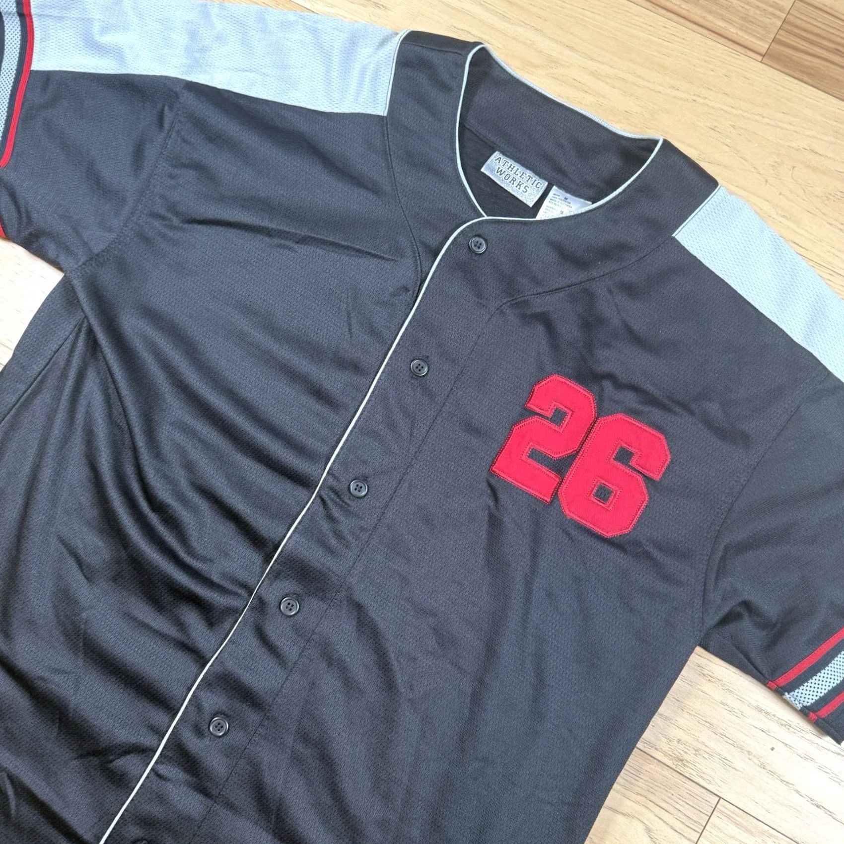 Athletic Works VINTAGE Athletic Works Baseball Jersey Shirt Mens M Black Button, Blue, 26, Casual, Activewear, Baseball, Men Size US M / EU 48-50 / 2 - 2 Thumbnail