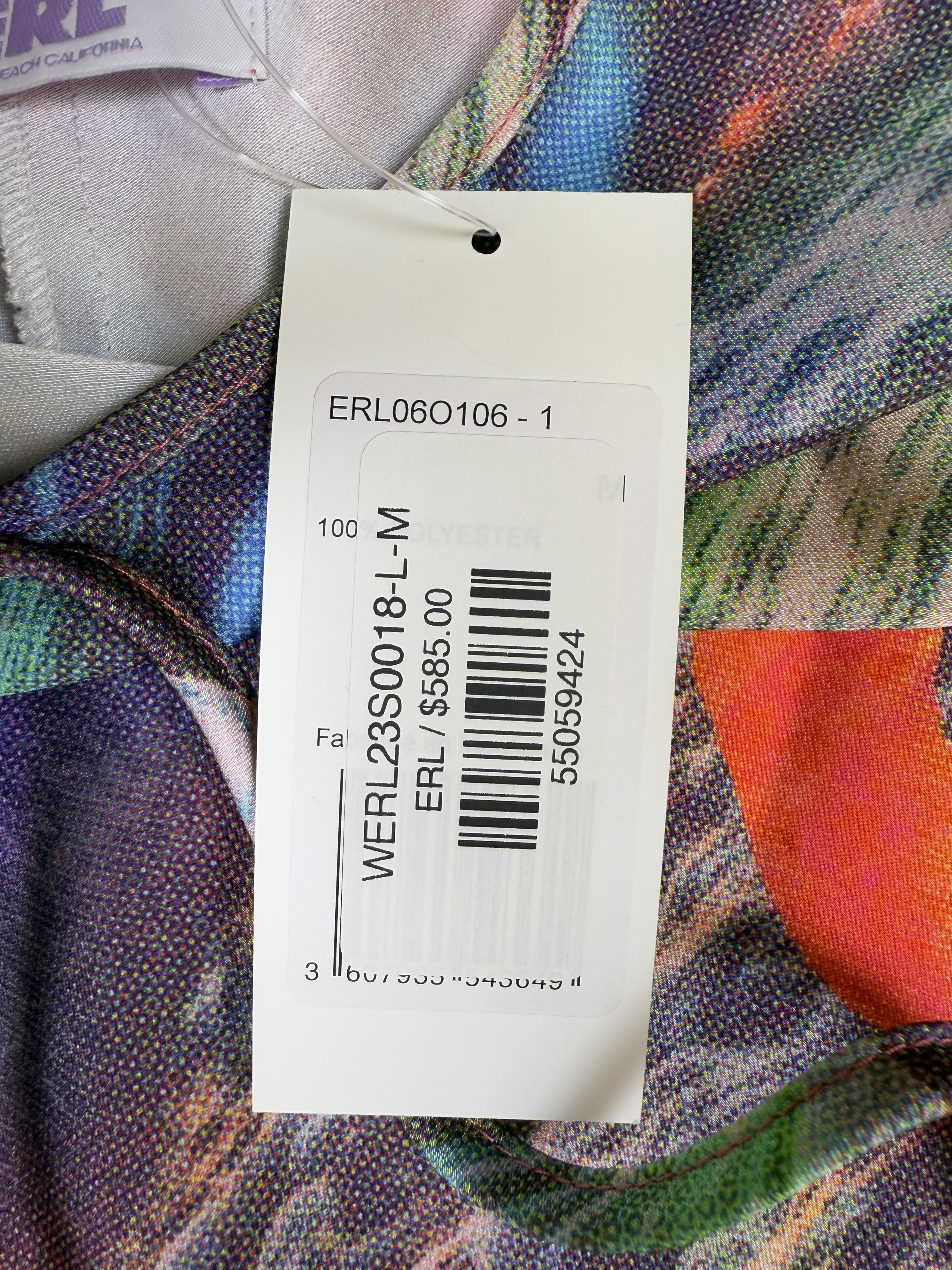 ERL $585 NWT ERL Surf Print Red Sunset Midi Dress Size M / US 6-8 / IT 42-44 - 9 Thumbnail