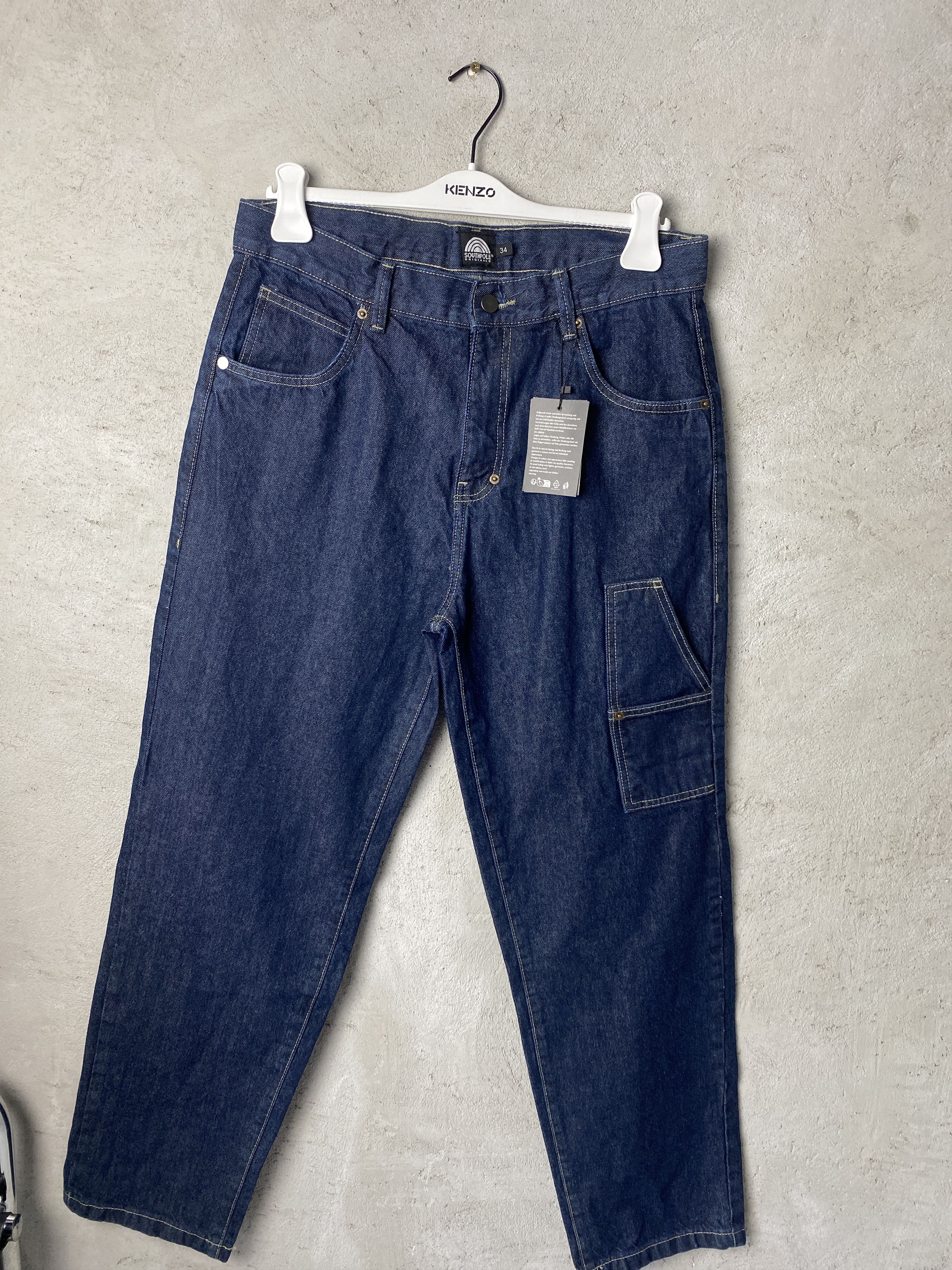 Southpole Southpole Script denim raw indigo denim jeans pants y2k 00s Size US 34 / EU 50 - 2 Thumbnail