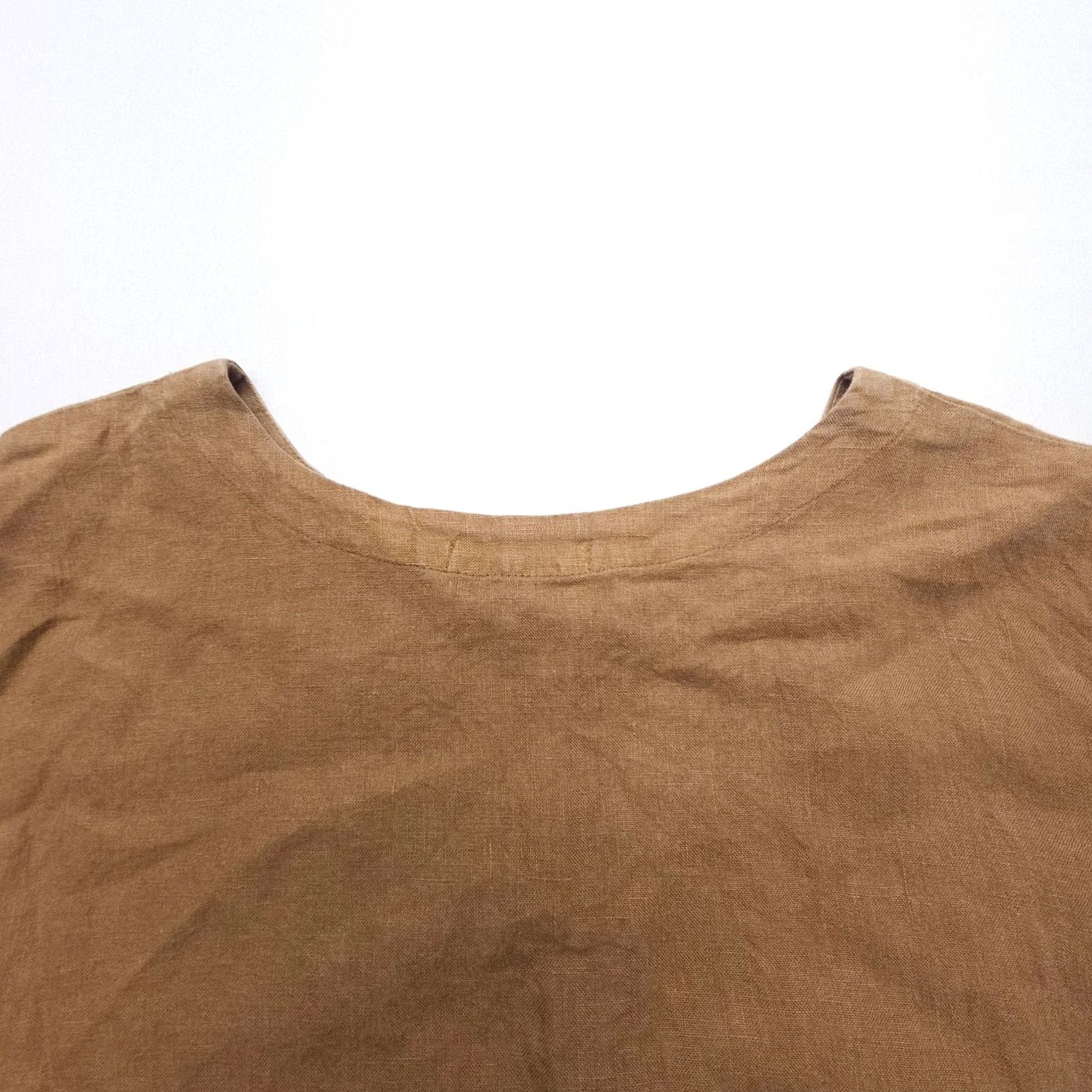 Vintage VINTAGE Cut Loose Linen Top Blouse Adult 1X Brown Womens 100% Linen Casual Shirt Relaxed Fit Size XL / US 12-14 / IT 48-50 - 8 Thumbnail