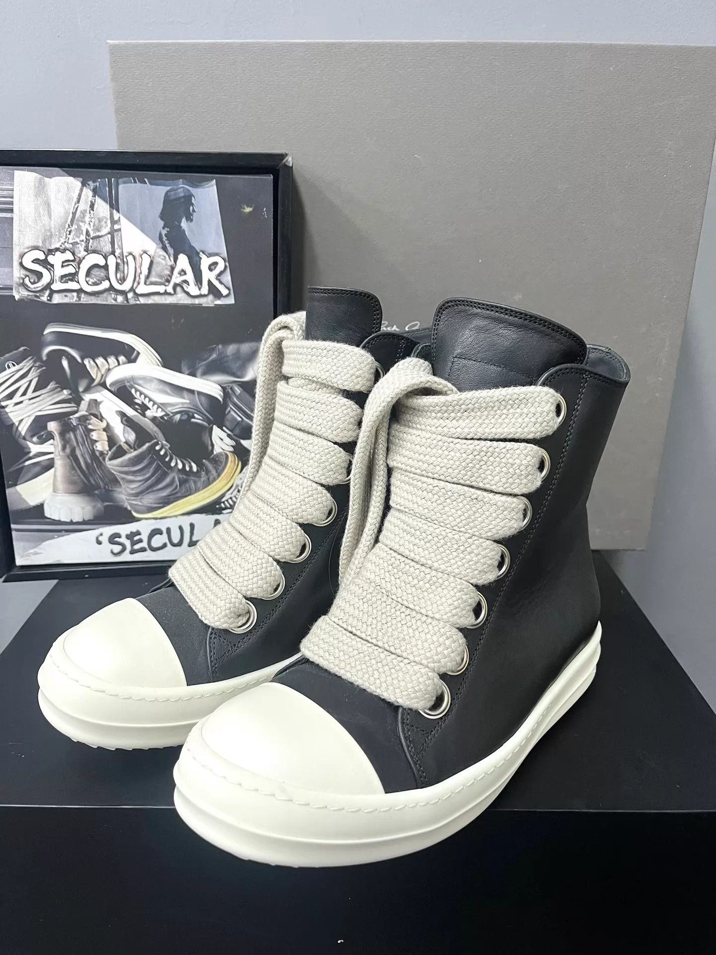 Rick Owens Rick Owens 24FW Mainline Jumbo-Lace High-Top Sneakers K34 Size US 7 / EU 40 - 1 Thumbnail