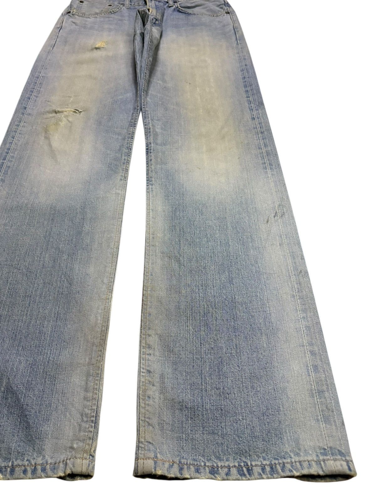 Edwin Vintage Edwin 505ZX Selvedge Mud Wash Distressed Loose Jeans Size US 30 / EU 46 - 8 Thumbnail