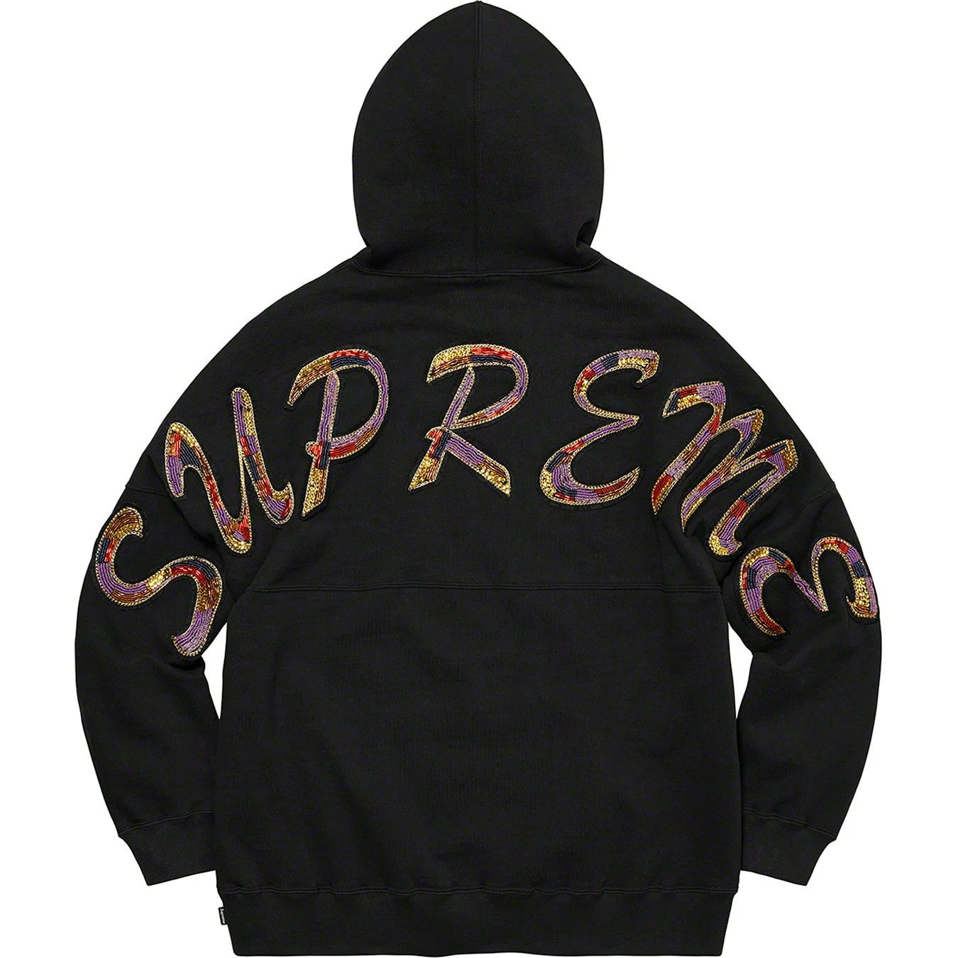 image of Supreme Beaded Hooded Sweatshirt Black Small Size, Men's (Size XL)