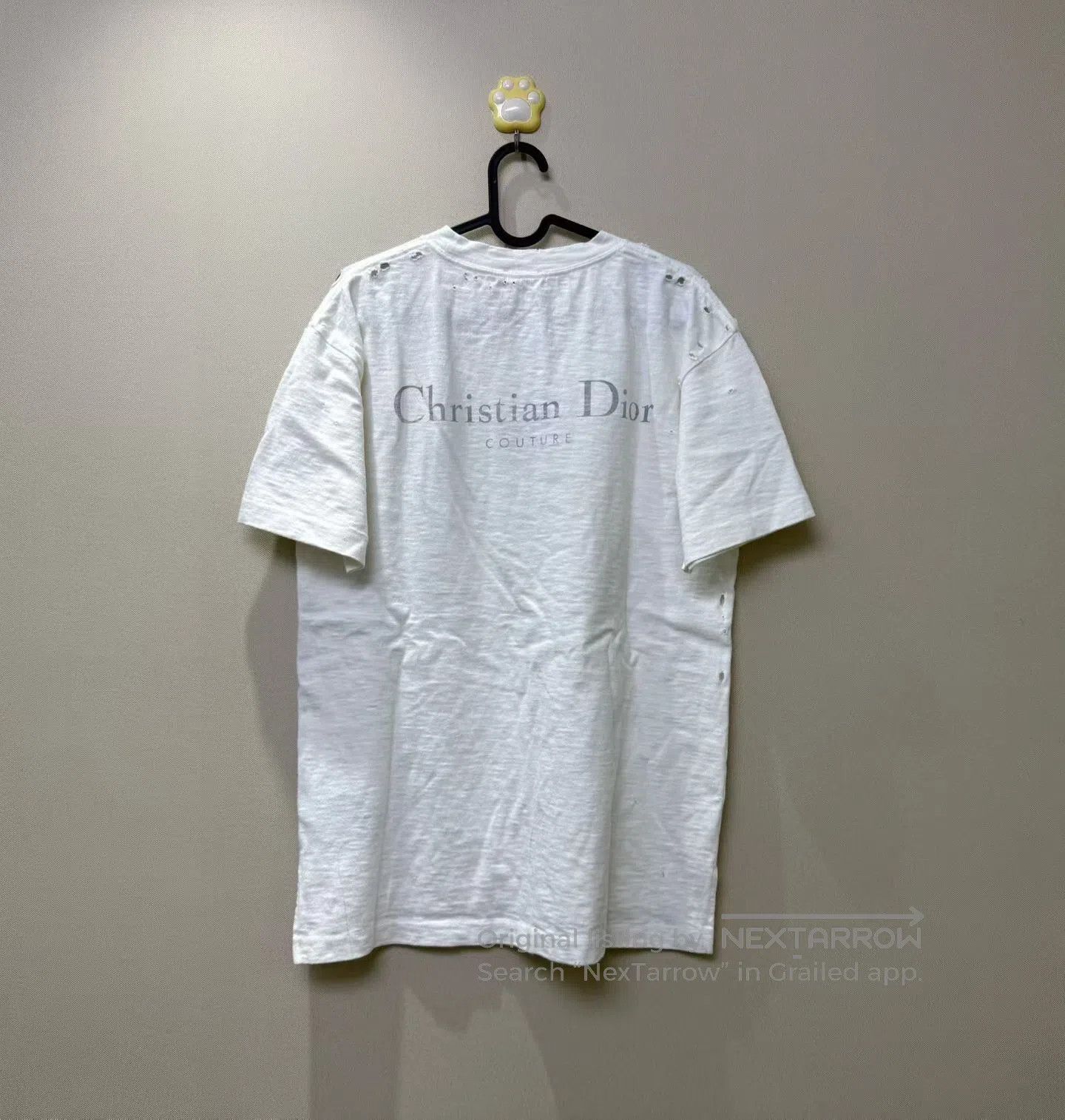 Dior Dior White Destroyed Lettering T-Shirt| Size US XS / EU 42 / 0 - 4 Thumbnail
