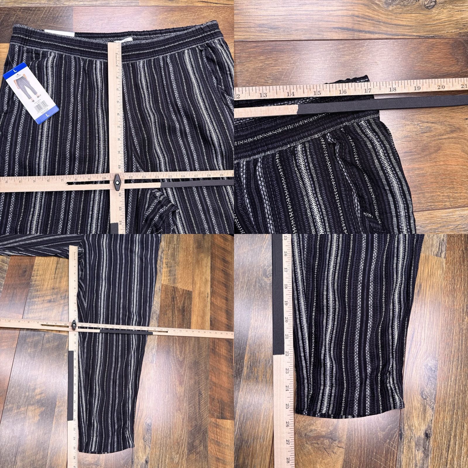 Jessica Simpson Jessica Simpson Cadie Pants Womens Large Black Striped High Rise New Size 36" / US 14 / IT 50 - 9 Thumbnail