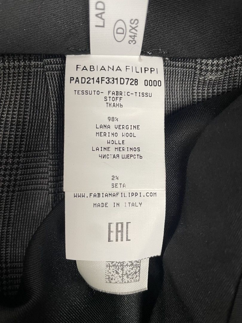 Fabiana Filippi FABIANA FILIPPI Womens Check Wide-Leg Pants Size 27" / US 4 / IT 40 - 16 Thumbnail