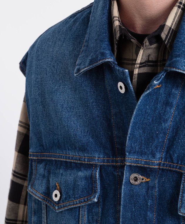 Off-White o1y0225 Denim Vest in Blue Size US L / EU 52-54 / 3 - 2 Thumbnail