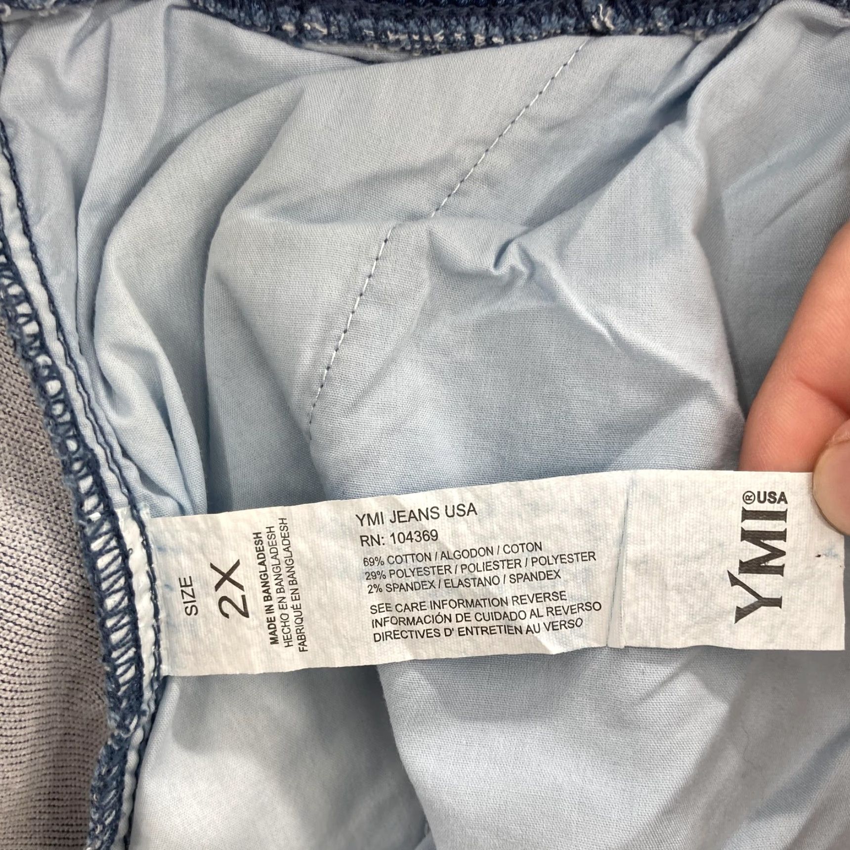 Denime YMI Pants Womens 2X Blue Kozy Fit Knit Denim Jogger Elastic Waist Plus Size NWT Size 40" / US 18 - 5 Thumbnail
