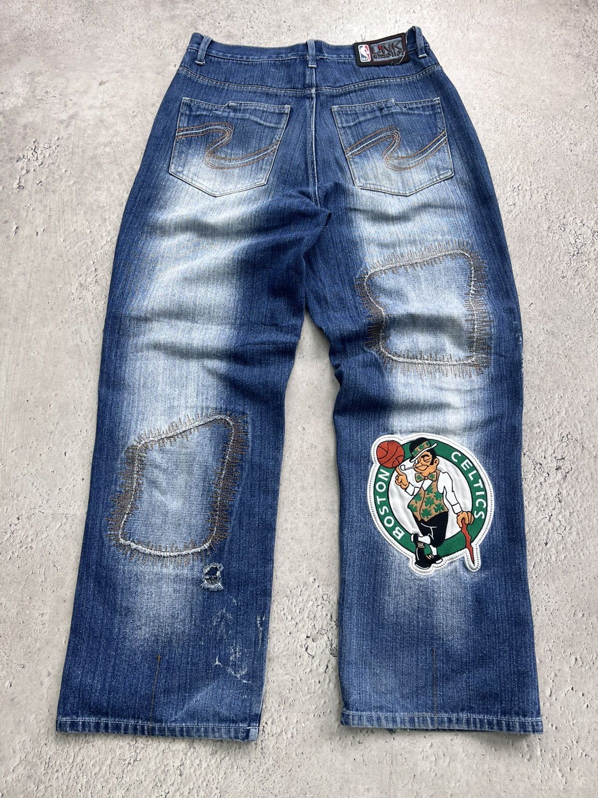 If Six Was Nine × Japanese Brand × NBA NBA CELTICS WORK CARPENTER Distressed Baggy Y2K RAP PANTS Size US 32 / EU 48 - 11 Thumbnail