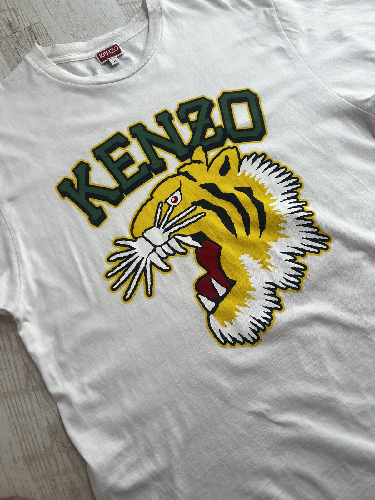 Kenzo Kenzo Tiger White Oversized T-Shirt Size M Cotton Tee Size US M / EU 48-50 / 2 - 6 Thumbnail
