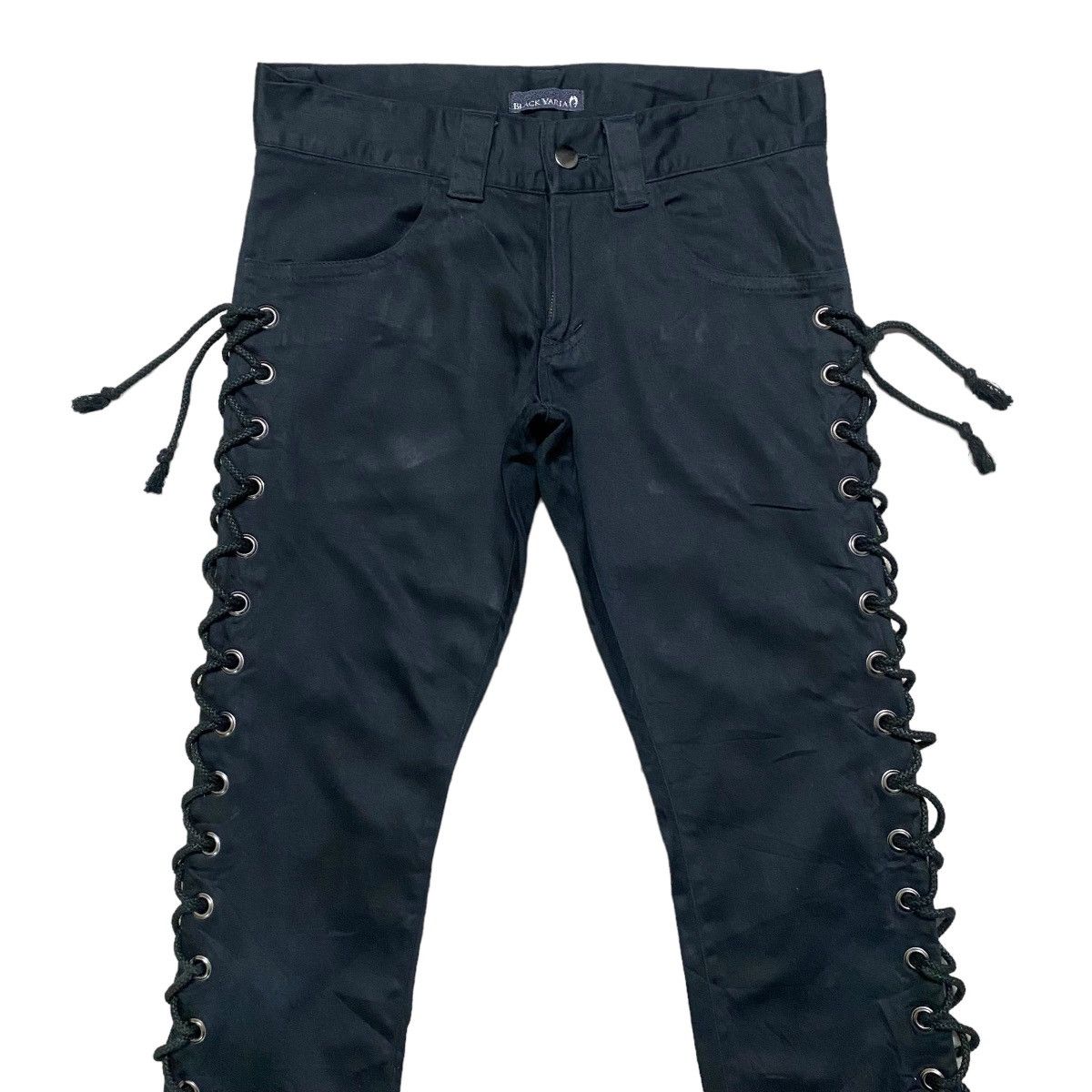 Japanese Brand BLACK VARIA Lace Up Skinny Jeans Size US 29 - 3 Thumbnail
