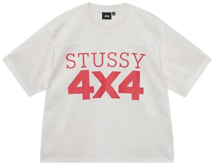Stussy 4x4 Mesh Football Jersey - Bone