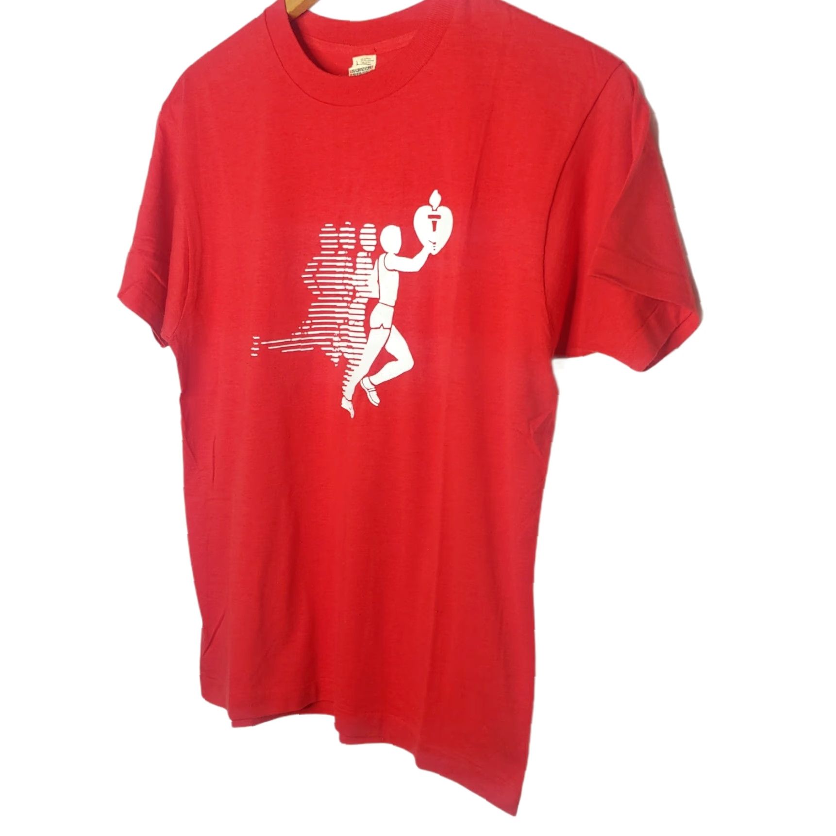 Vintage VINTAGE Screen Stars American Heart Association Shirt L Men Red Short Sleeve Crew Neck Cotton Blend 1980s Run Graphic Double-Sided Size US L / EU 52-54 / 3 - 4 Thumbnail