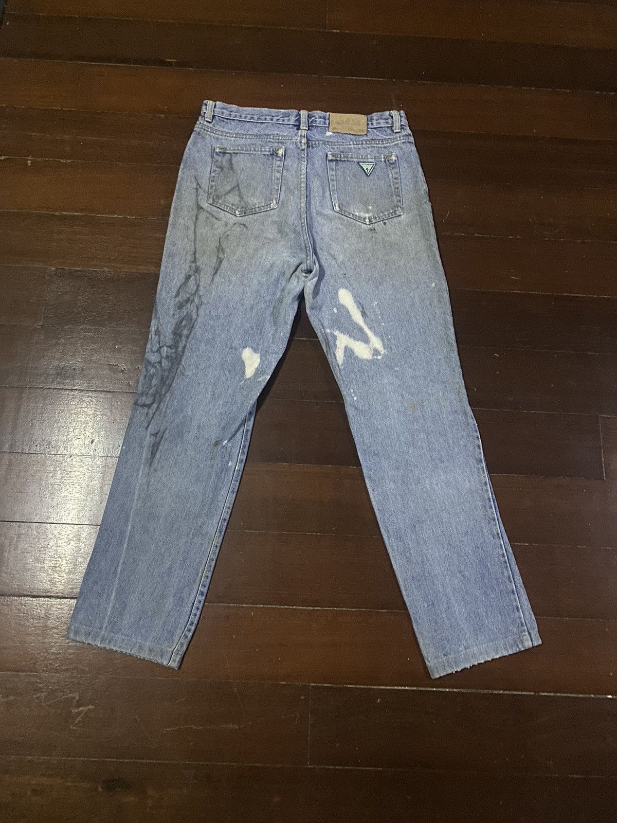 Guess × Polo Ralph Lauren × Vintage Fire 🔥 vintage 90s GUESS MADE IN USA distressed jeans S1 Size US 35 - 11 Thumbnail