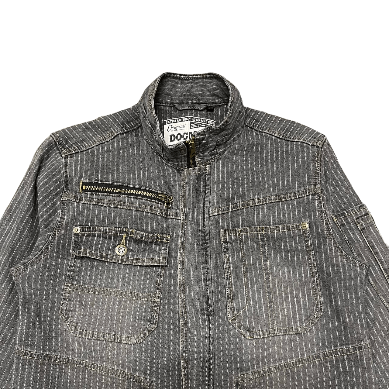 Japanese Brand Vintage Dogman Workwear Hickory Stripe Jacket Size US L / EU 52-54 / 3 - 2 Thumbnail