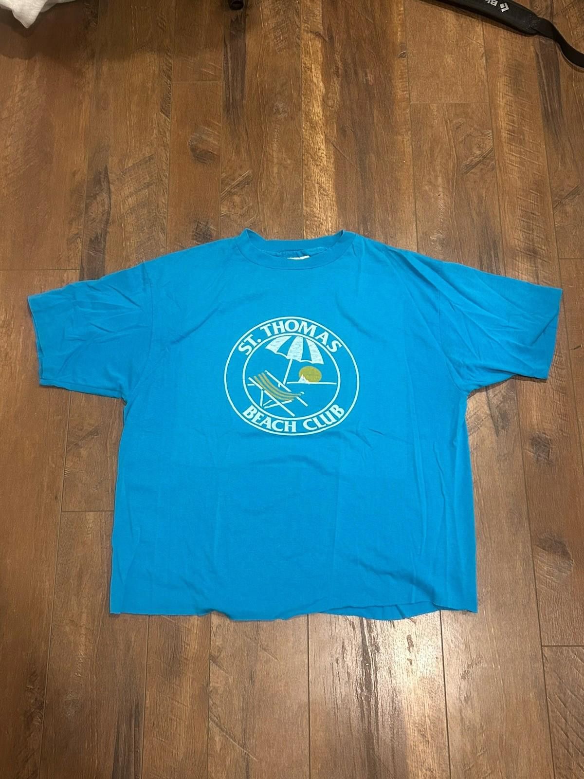 Hanes Vintage 90s Hane's 50-50 Blue Boxy Cropped 22x24 Size US M / EU 48-50 / 2 - 1 Thumbnail