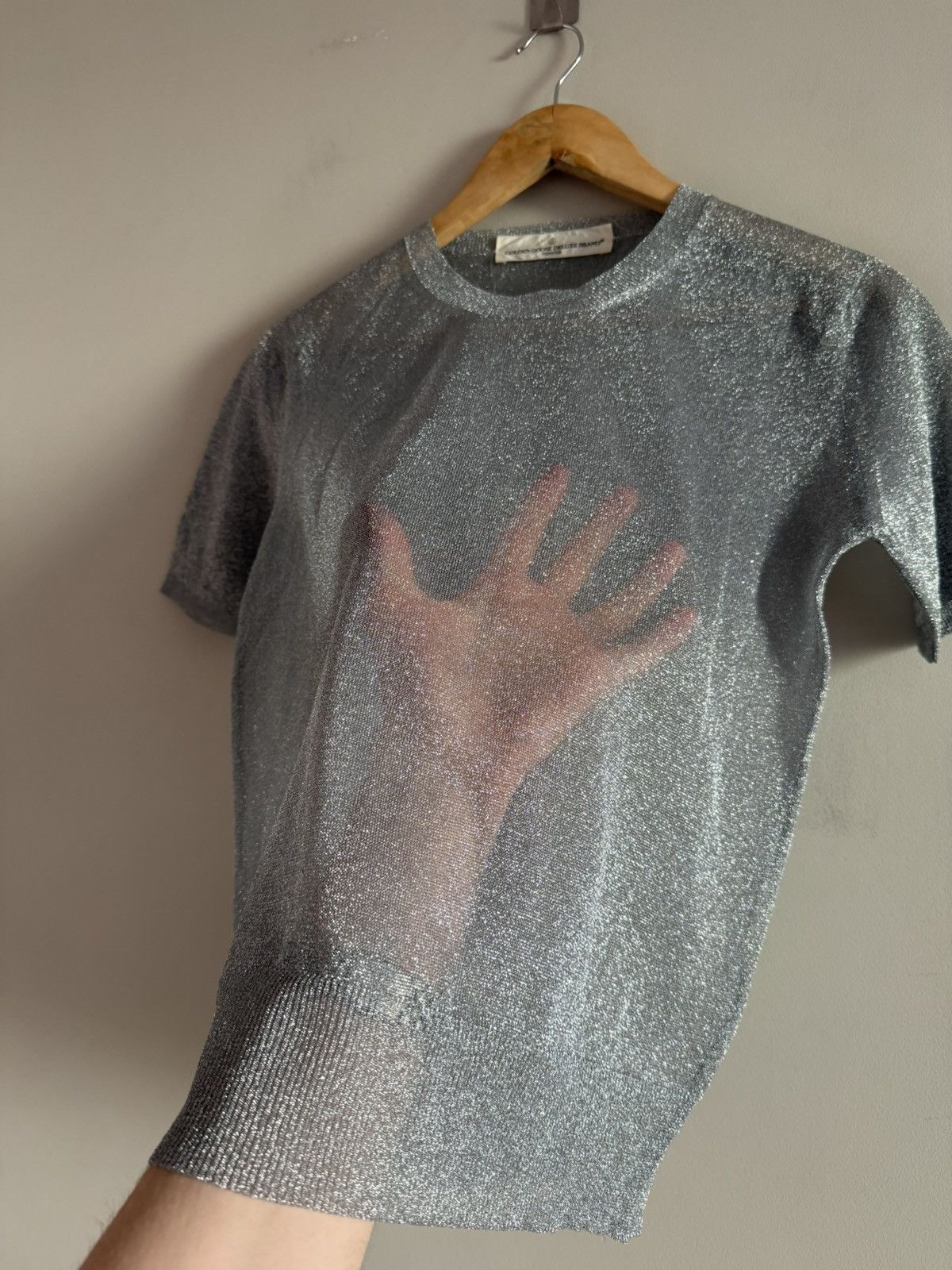 Golden Goose Golden Goose Metallic Sheer Knit Tee Silver Size S / US 4 / IT 40 - 5 Thumbnail