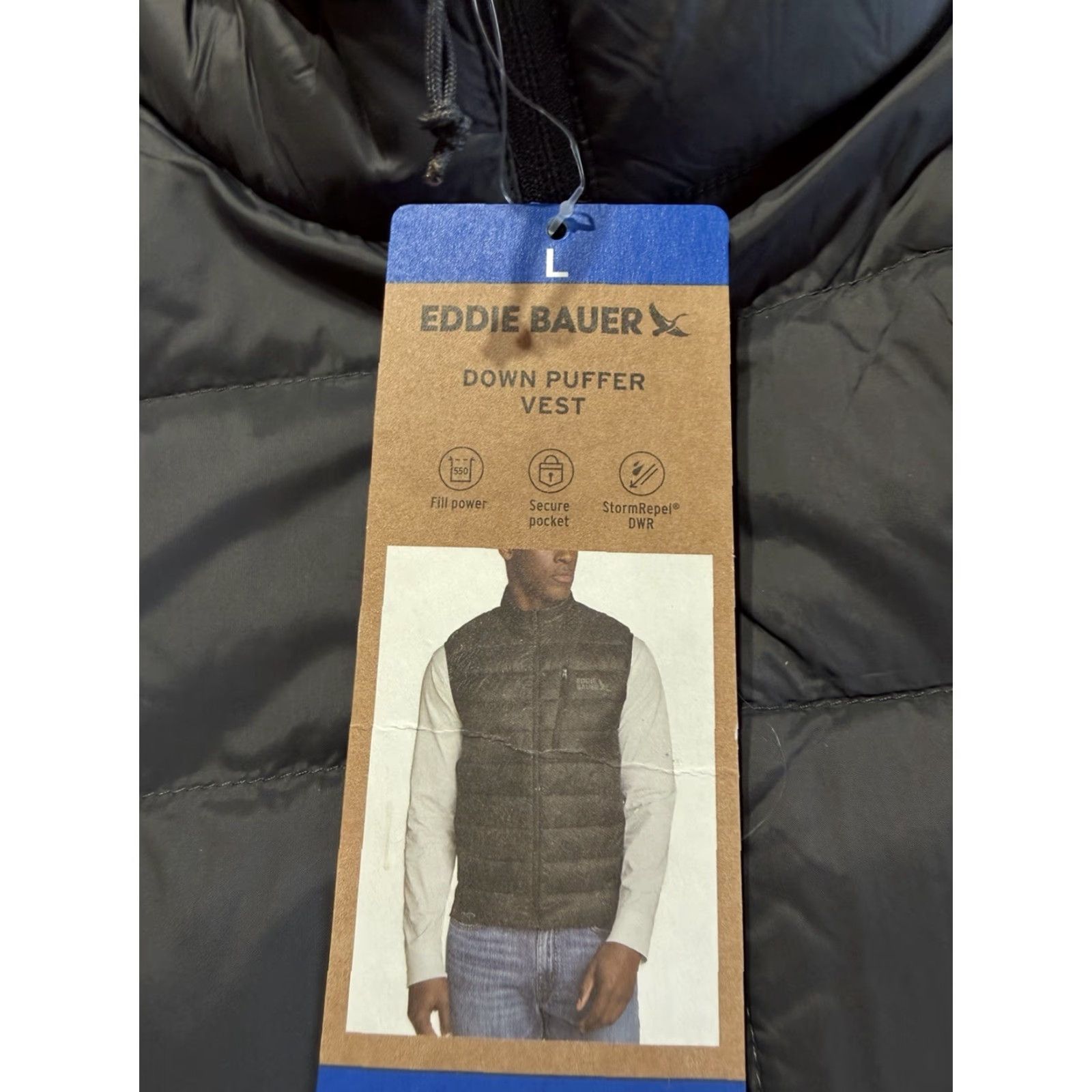 Eddie Bauer Eddie Bauer Down Puffer Vest Mens Jacket Large Full Zip Gray New Tags Size US L / EU 52-54 / 3 - 3 Thumbnail