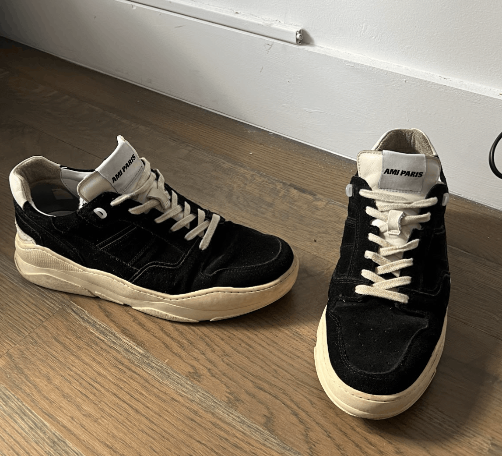 AMI Leather-Trimmed Suede Sneakers Size US 12 / EU 45 - 1 Thumbnail
