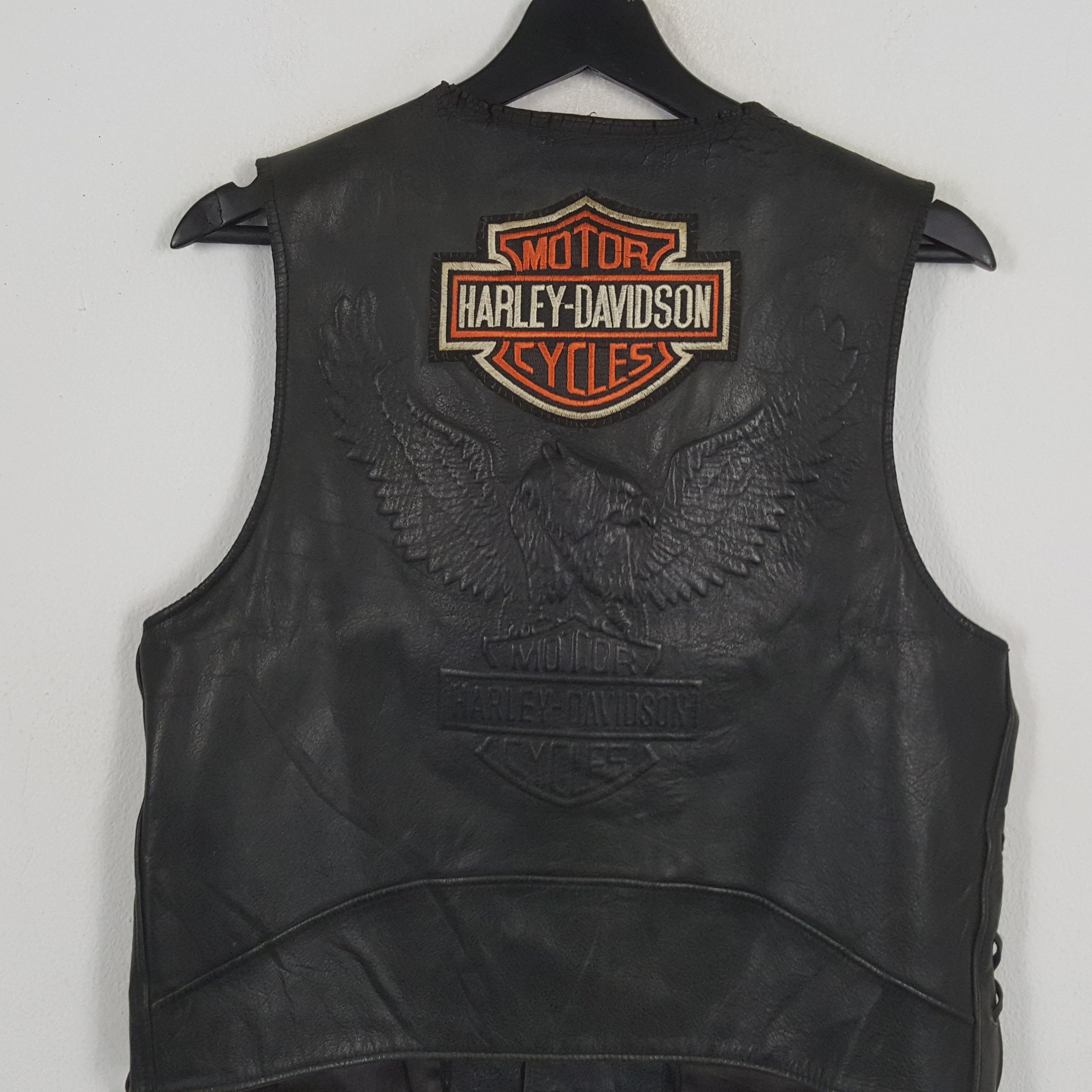 Harley Davidson × Vintage HARLEY DAVIDSON Logo Design Motorcycle Leather Jacket Size US S / EU 44-46 / 1 - 2 Thumbnail