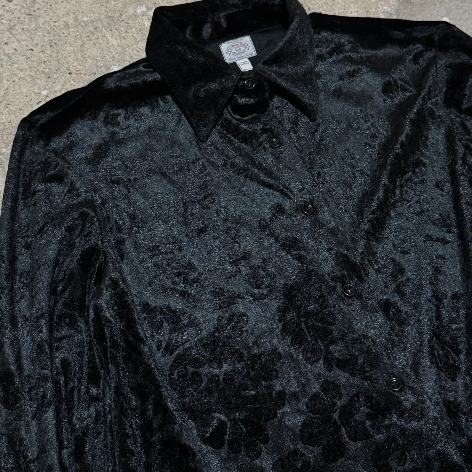 Armani Vintage 90s Armani Jeans velour shirt Size S / US 4 / IT 40 - 2 Thumbnail