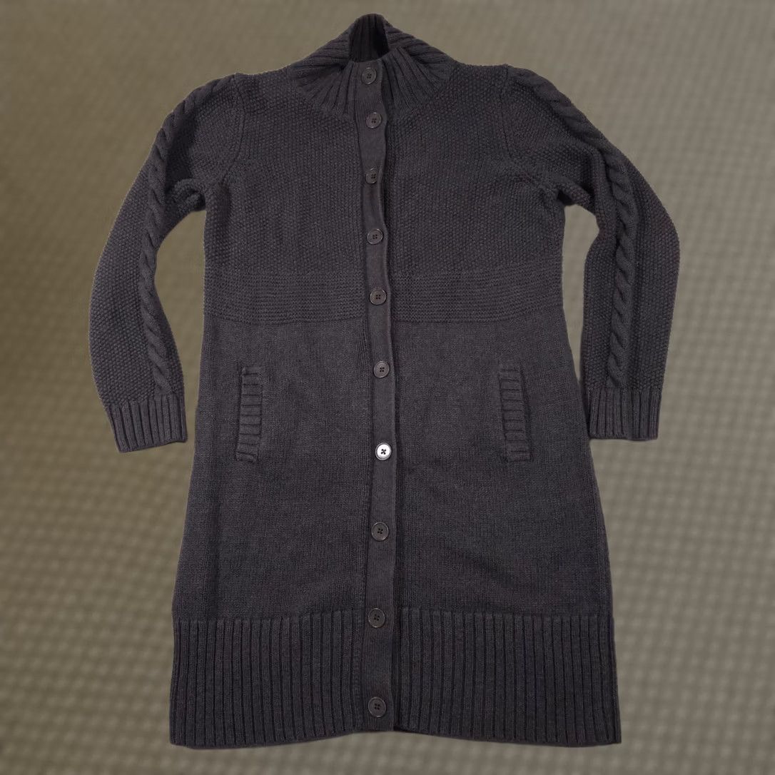 Talbots Talbots Cardigan Womens Medium Gray Long Duster Wool Blend Button Front Size M / US 6-8 / IT 42-44 - 1 Thumbnail
