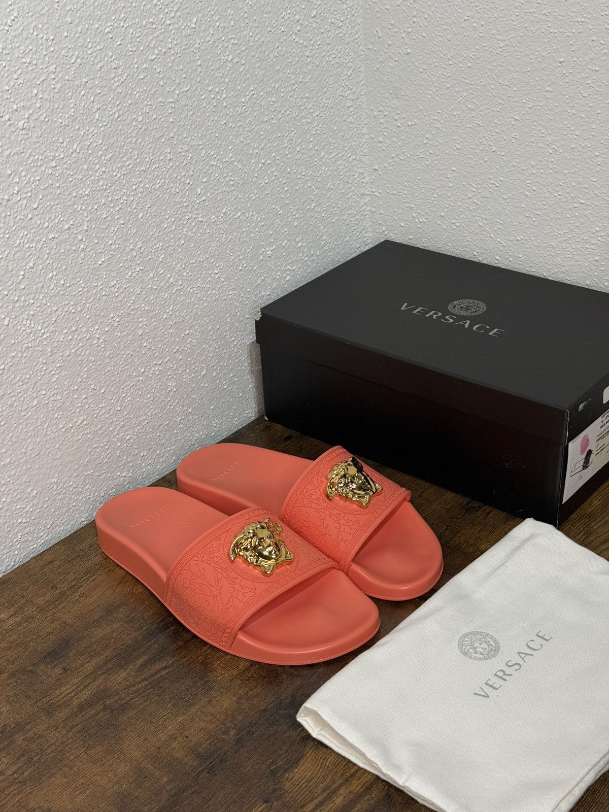 Versace Versace Pool Slides Coral size US 7.5 EU 38 Size US 7.5 / IT 37.5 - 1 Thumbnail