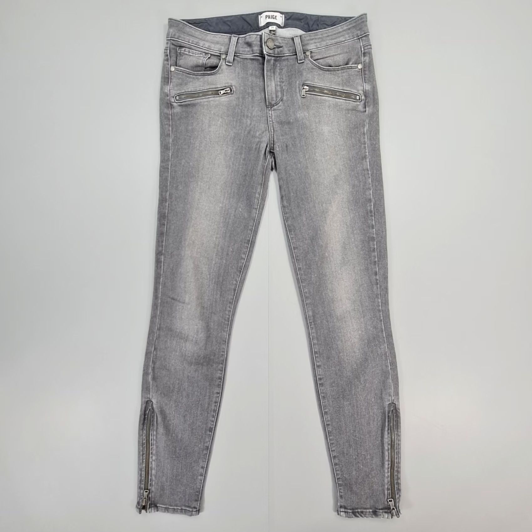 Paige Paige Womens Jeans Skinny Low Rise W29 L29 Grey Jane Zip Stretch Denim 5-Pocket Modern City Designer Womens Size 29" - 2 Thumbnail