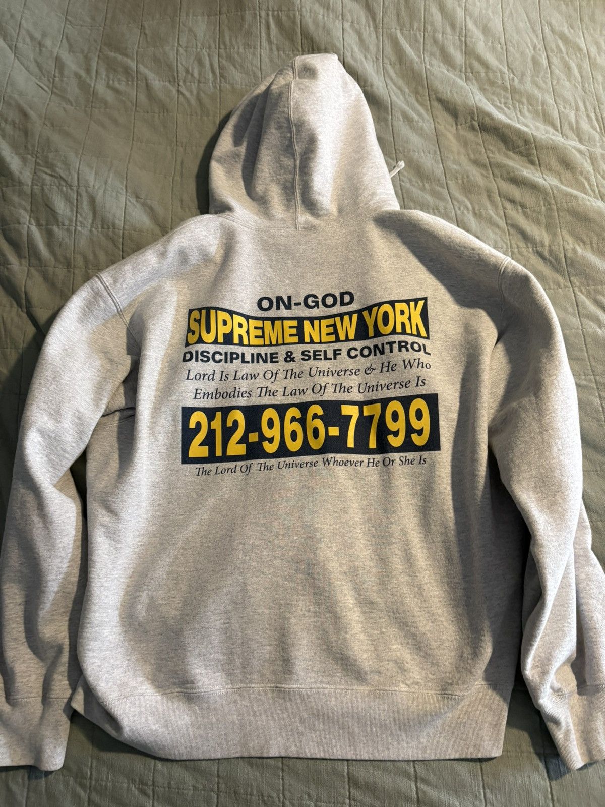 Supreme Supreme On God Mens Grey XL Hoodie | Grailed