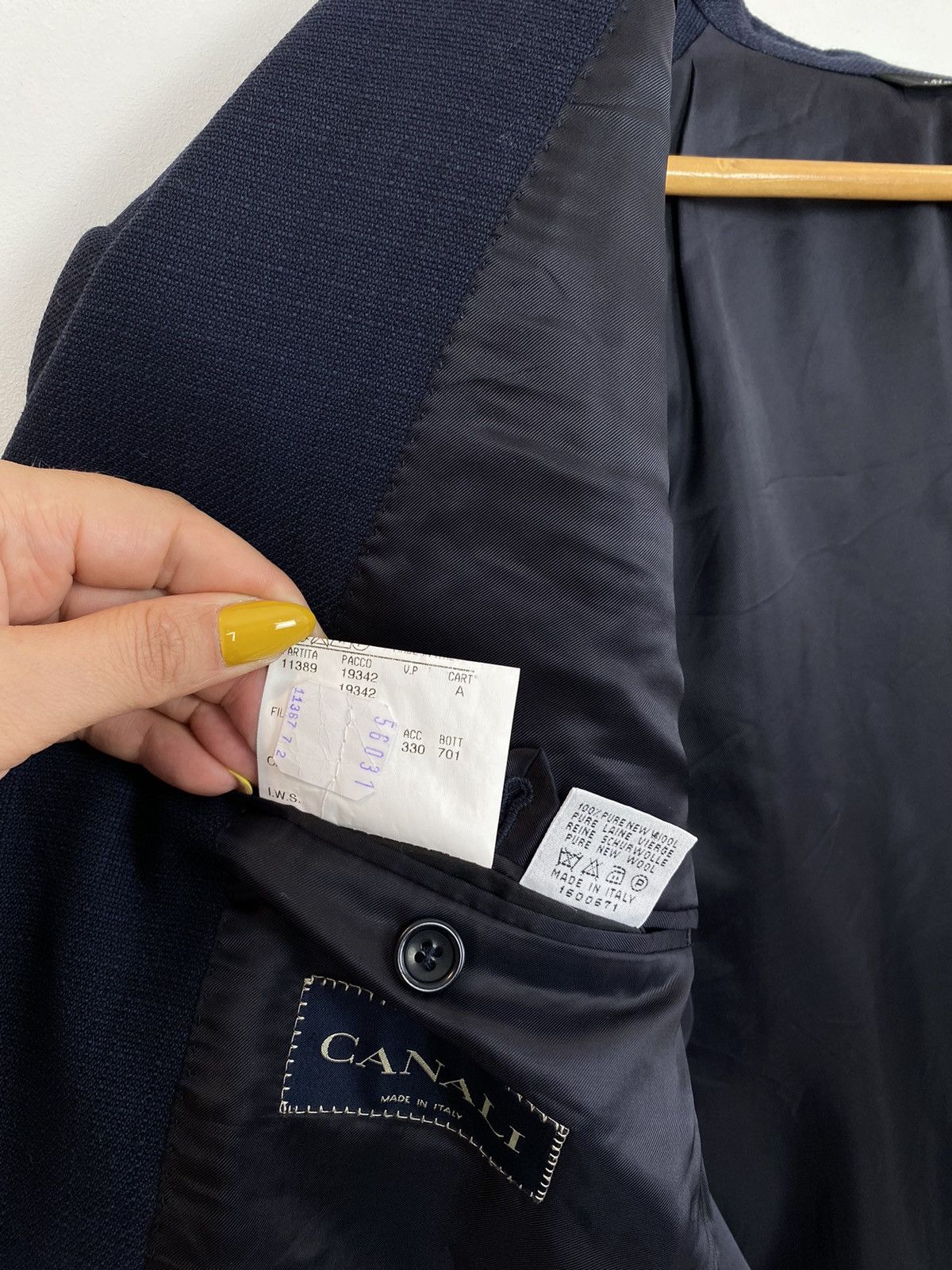 Designer Canali Pure Wool Two Buttons Blazer Jacket Men’s 56 Blue Size 54R - 11 Thumbnail