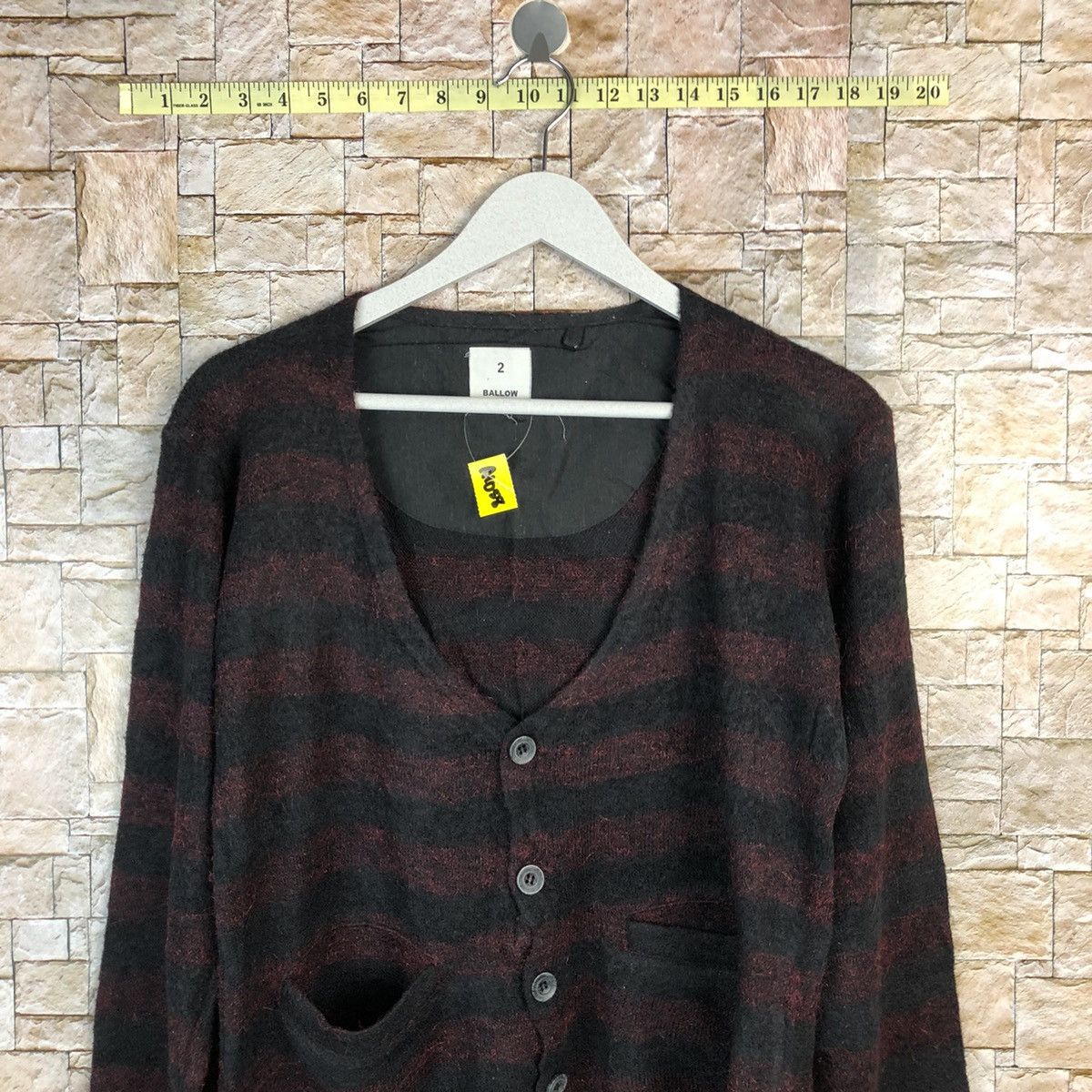 Homespun Knitwear × Japanese Brand Ballow Red Stripe Cardigan Knitwear #A1058 Size M / US 6-8 / IT 42-44 - 2 Thumbnail