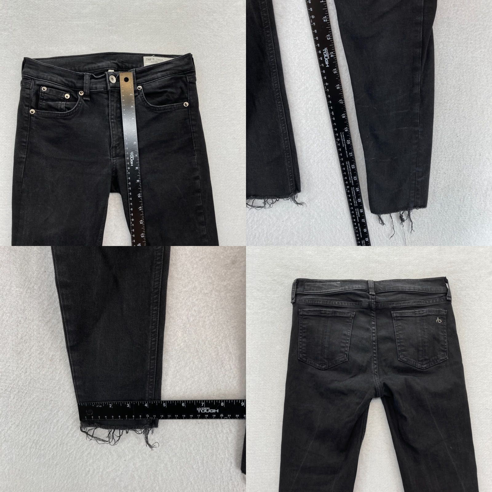 Rag & Bone Rag & Bone Skinny Ankle Jeans Women 27 Black Stretch Denim Low Rise Distressed Jeans Size 27" / US 4 / IT 40 - 8 Thumbnail