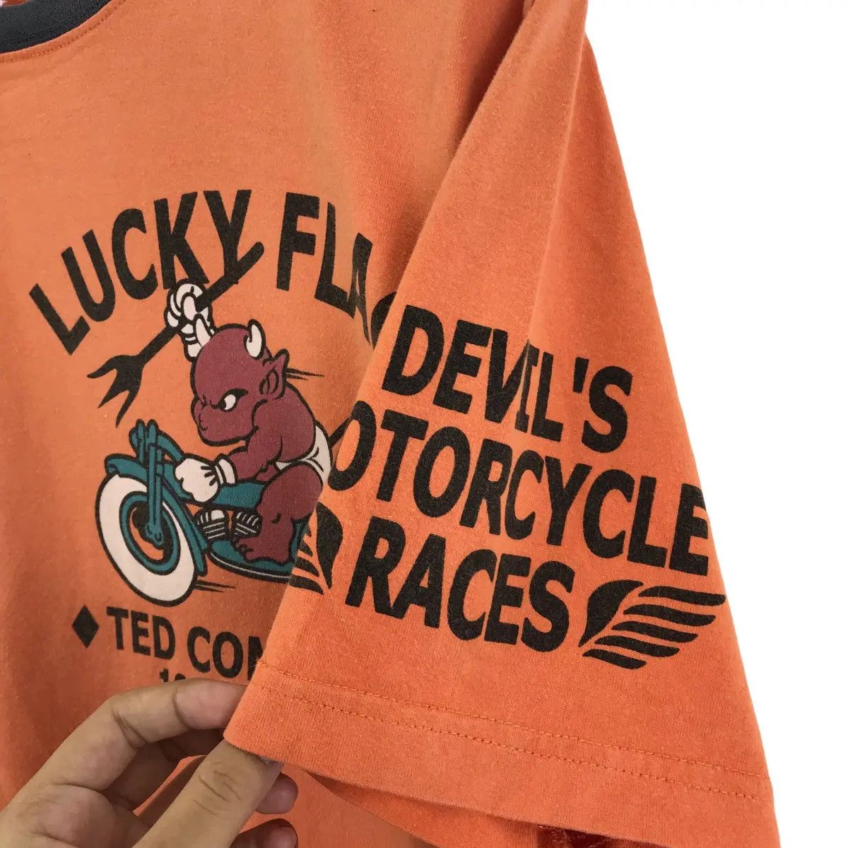 Vintage Vtg 1991 TED COMPANY USA Devil’s Motorcycle Races Tee Shirt Size US M / EU 48-50 / 2 - 10 Thumbnail