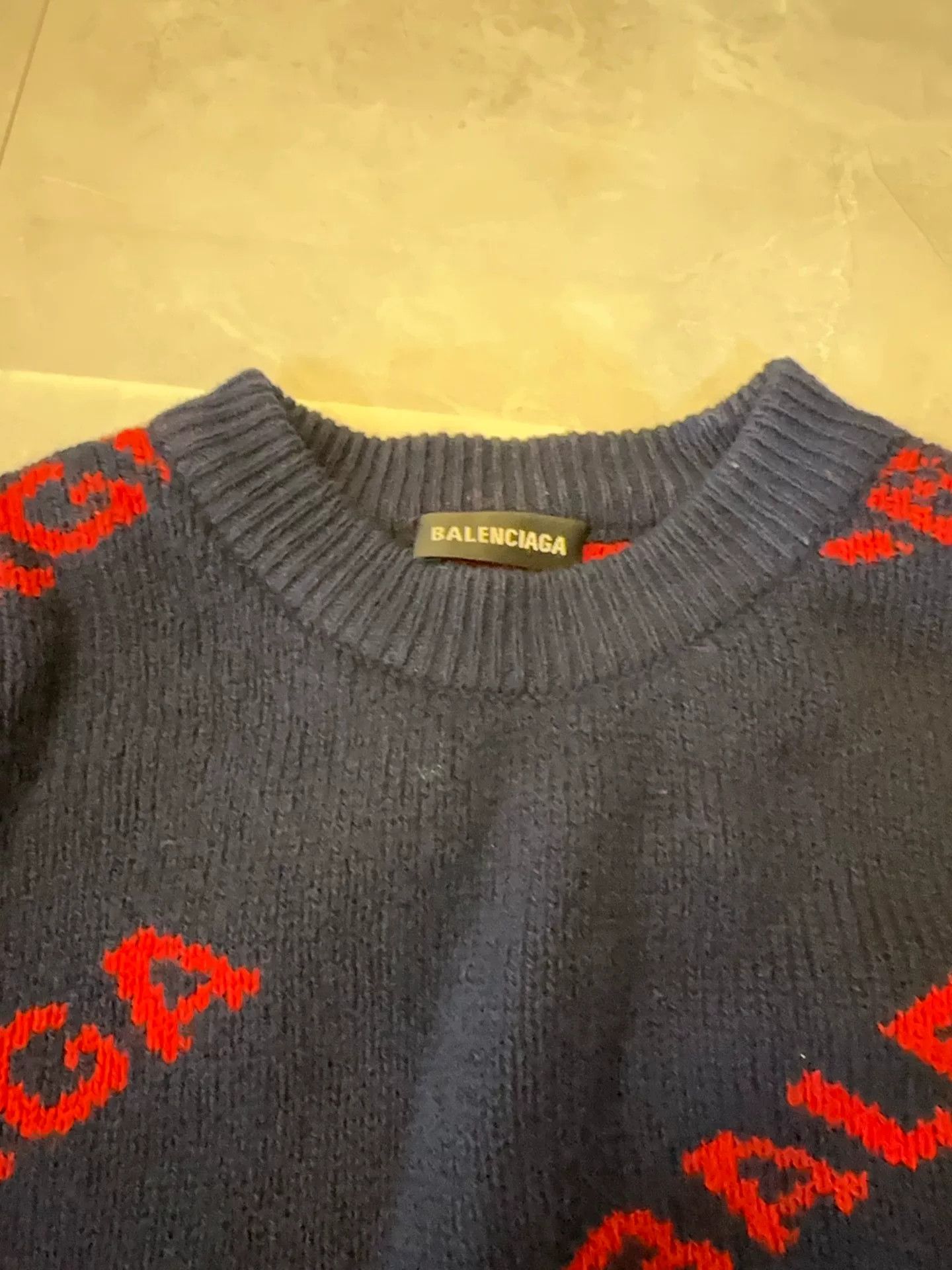 Balenciaga Balenciaga SS22 Logo Pattern Wool Sweater Size US M / EU 48-50 / 2 - 3 Thumbnail