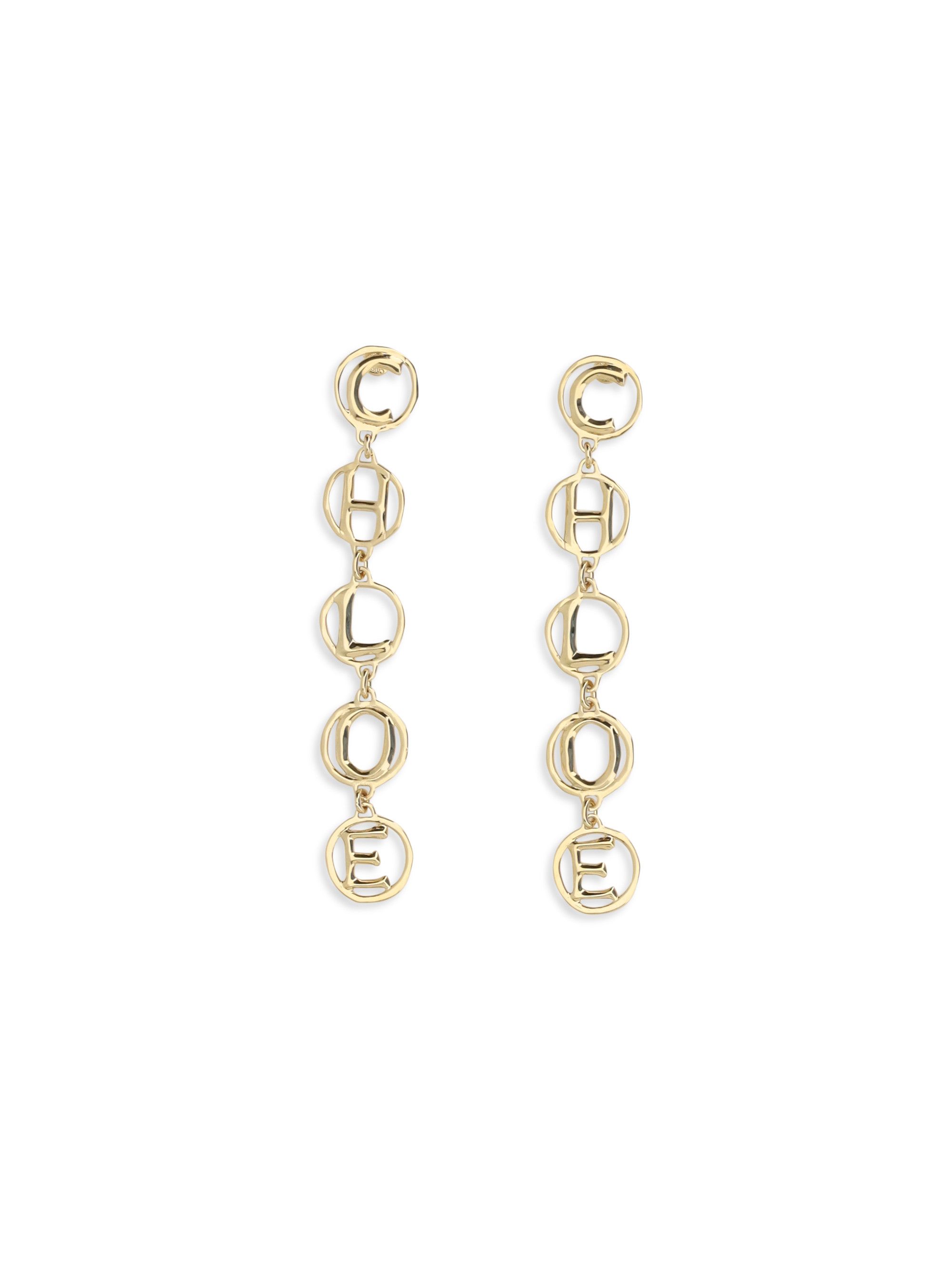Chloe Script drop Earrings Size ONE SIZE - 1 Thumbnail