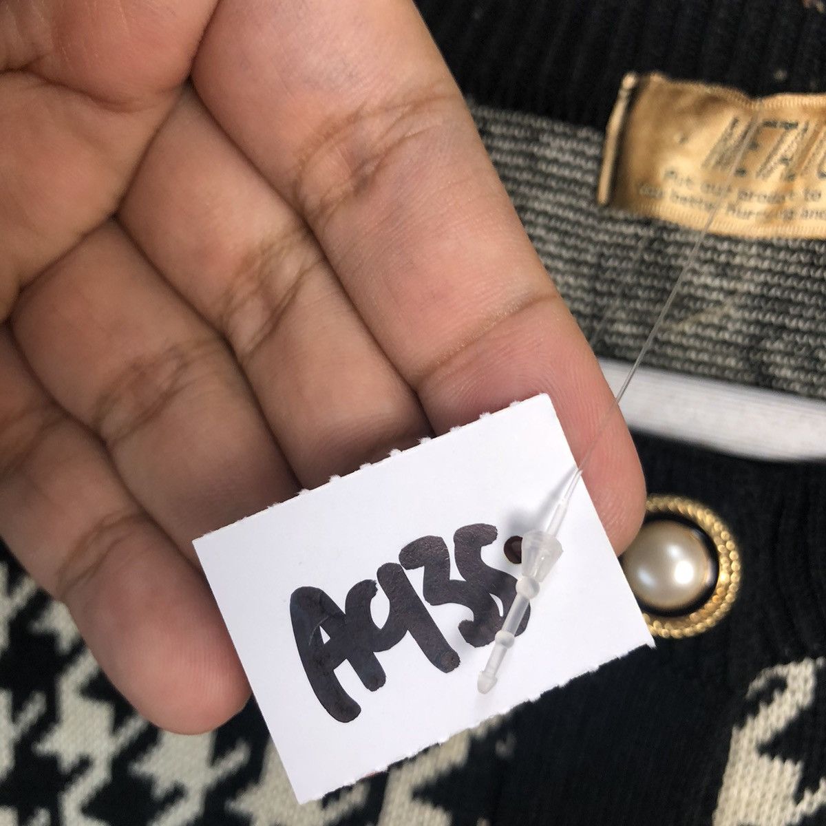 Japanese Brand Metal Toe Black Cardigan Knitwear #A935 Size M / US 6-8 / IT 42-44 - 12 Thumbnail