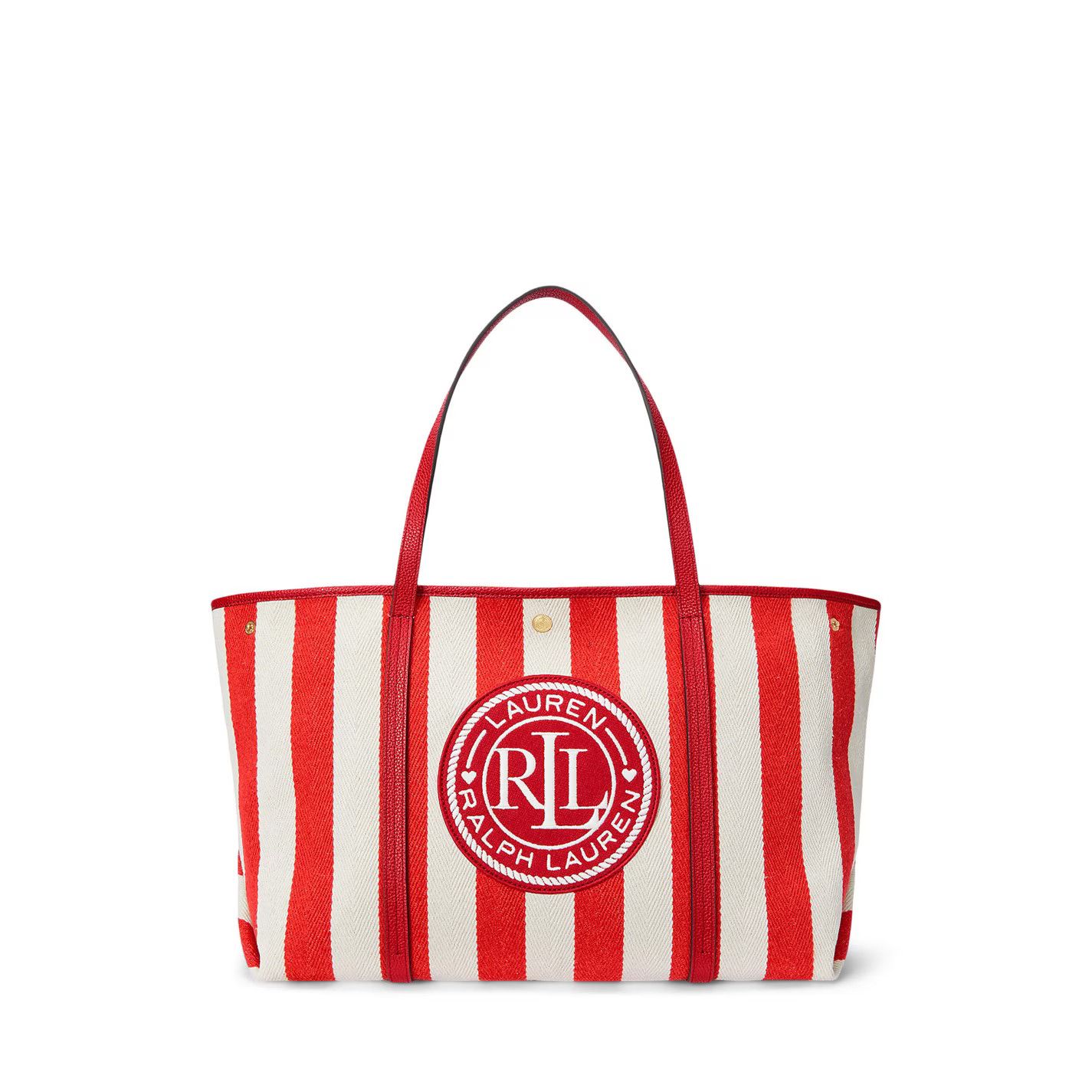 Lauren Ralph Lauren o1g2r1mq0825 Size: OS / Emerie Tote Bag in Red/White Size ONE SIZE - 1 Thumbnail