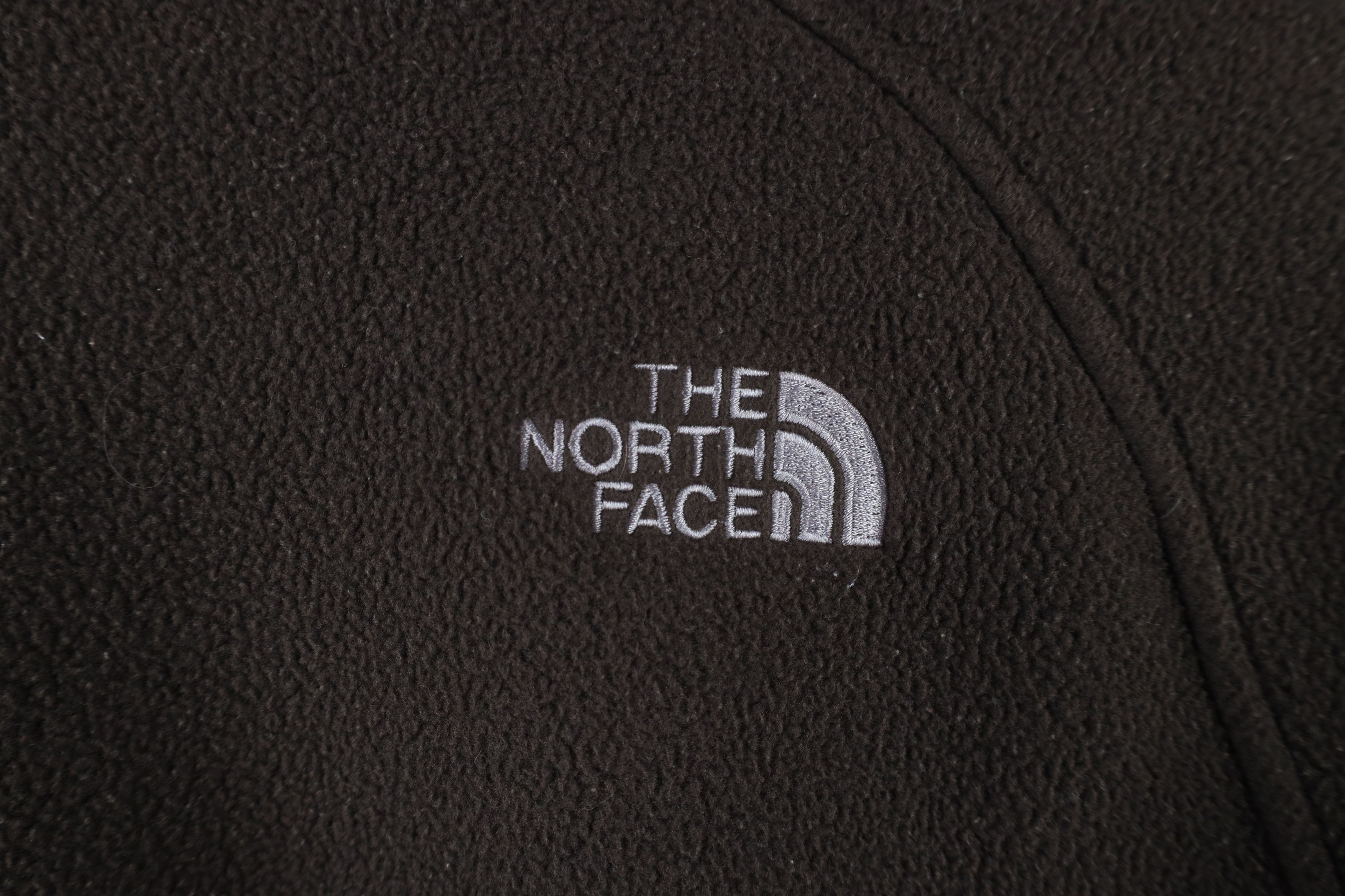 The North Face × Vintage Vintage Y2K The North Face Spell Out Zip Fleece Jacket Brown Size S / US 4 / IT 40 - 9 Thumbnail