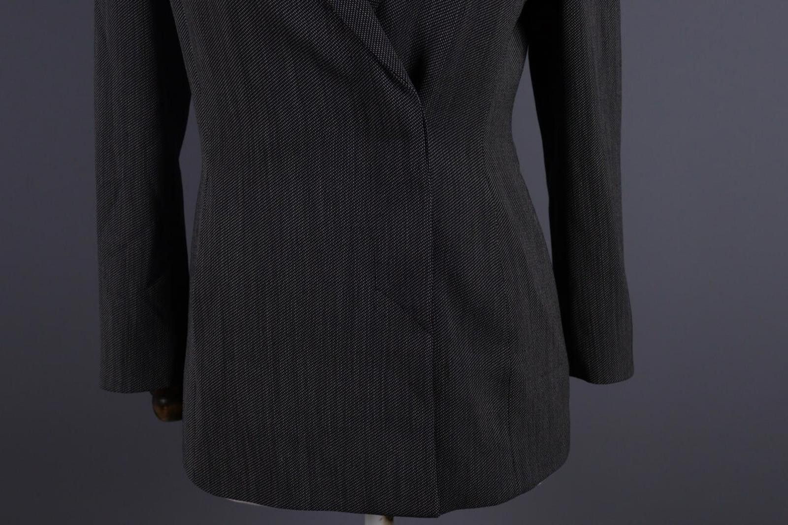 Designer Max Mara Gray Wool Double Breasted Blazer Jacket Size 40 / S Size S / US 4 / IT 40 - 3 Thumbnail