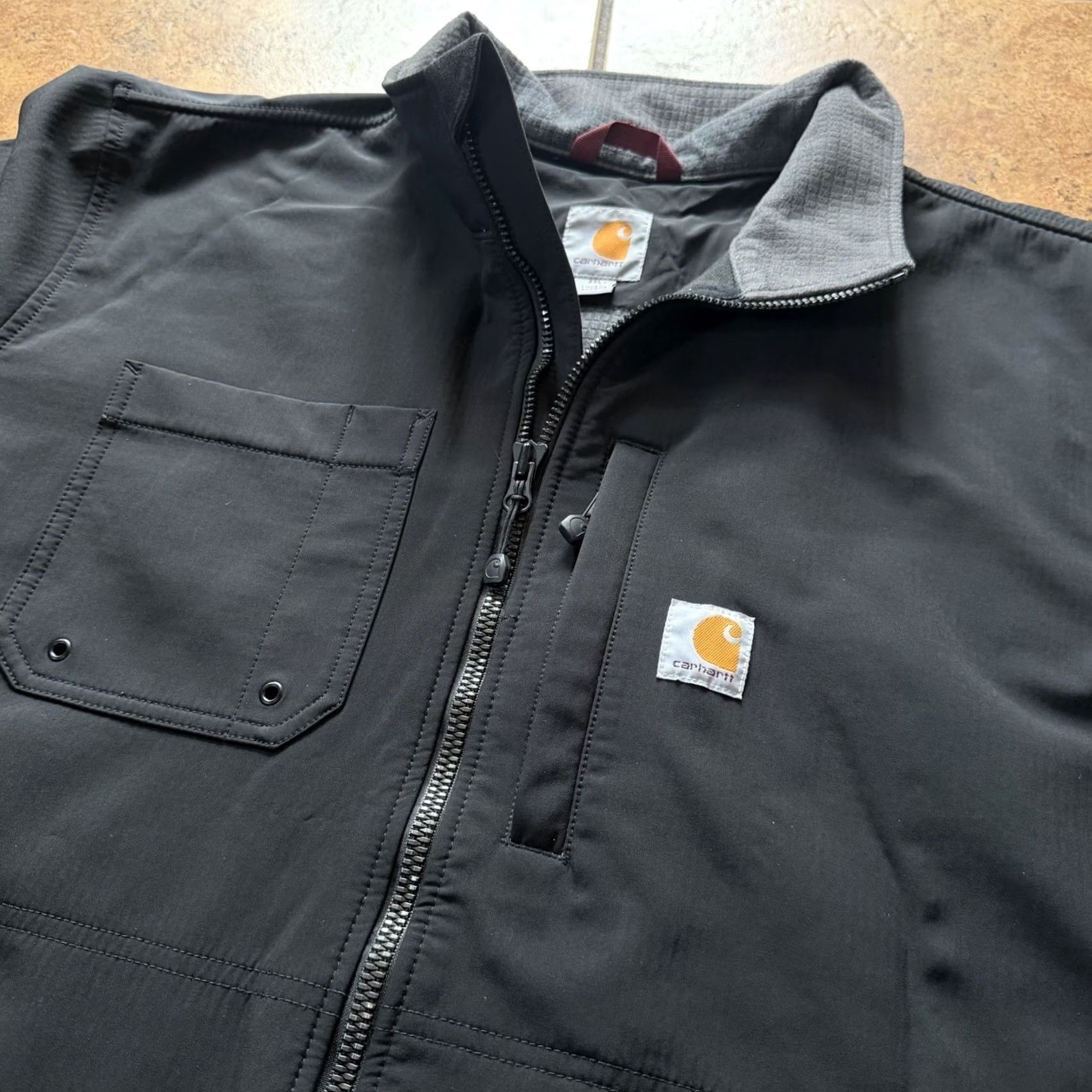 Carhartt Carhartt Men’s Rough Cut Soft Shell Full Zip Jacket 2XL Black 102703 001 Jacket Mens Size US XXL / EU 58 / 5 - 2 Thumbnail