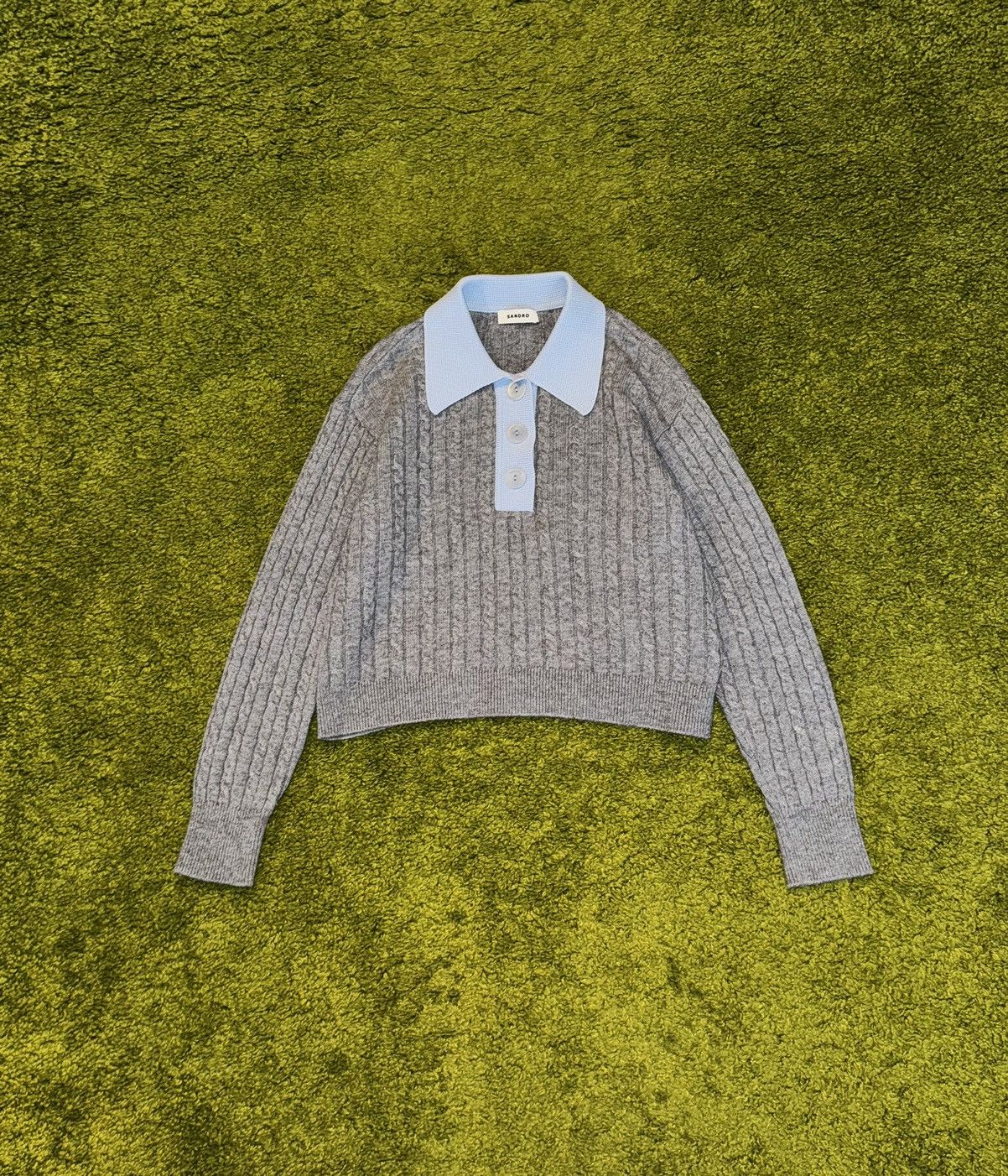 Designer × Sandro Sandro oldmoney style cable knit wool sweater Size S / US 4 / IT 40 - 1 Thumbnail