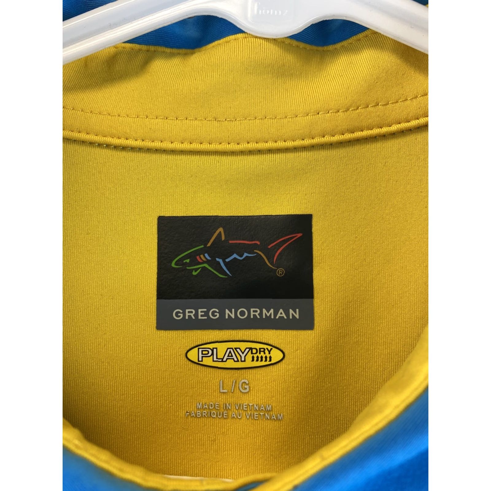 Vintage VINTAGE Greg Norman Play Dry Polo Blue L Men Collared Golf Shirt USA 88-42 Size US L / EU 52-54 / 3 - 5 Thumbnail