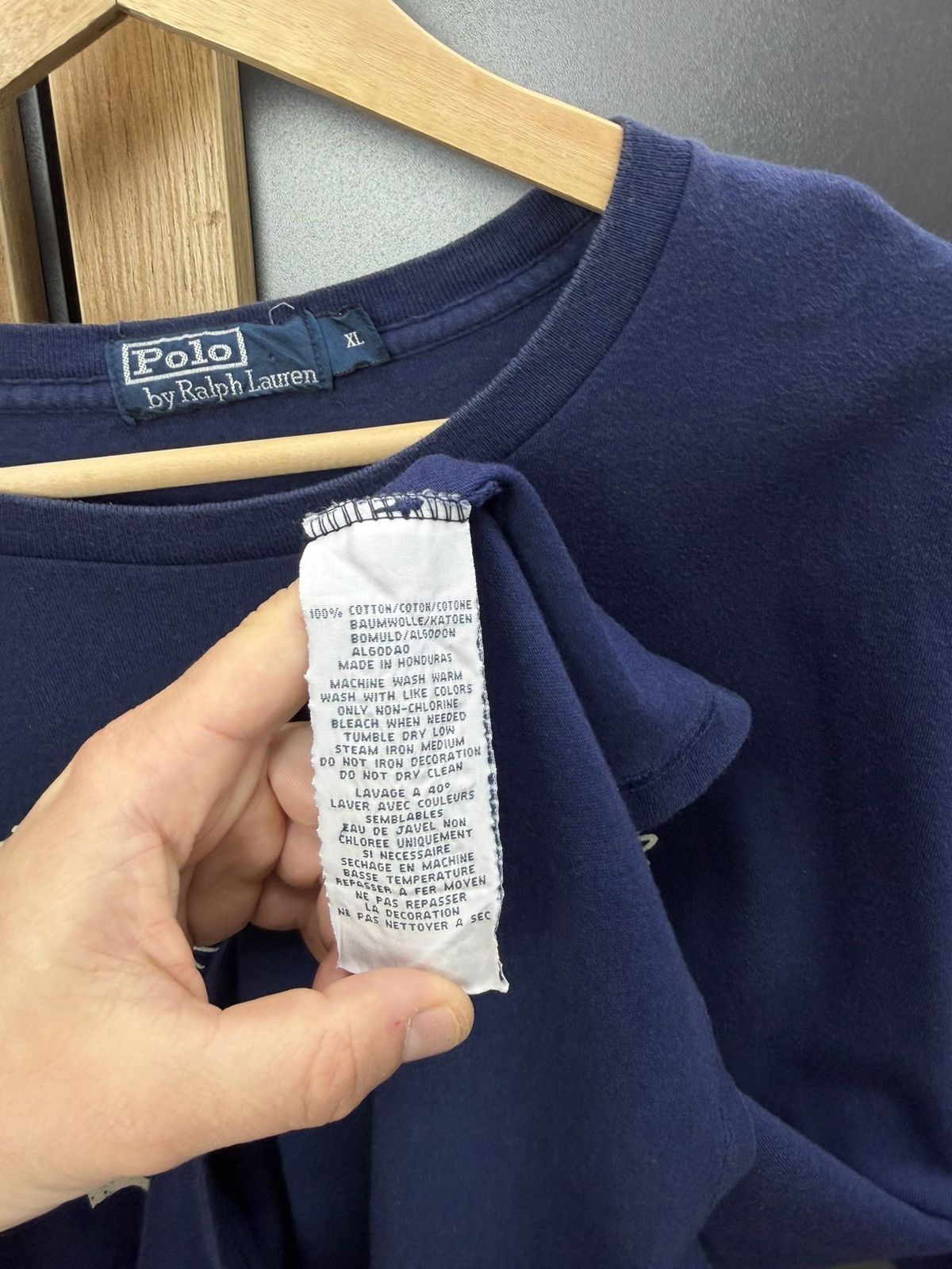 Polo Ralph Lauren Vintage Polo Ralph Lauren Eagle Logo T Shirt Navy Blue XL Size US XL / EU 56 / 4 - 7 Thumbnail