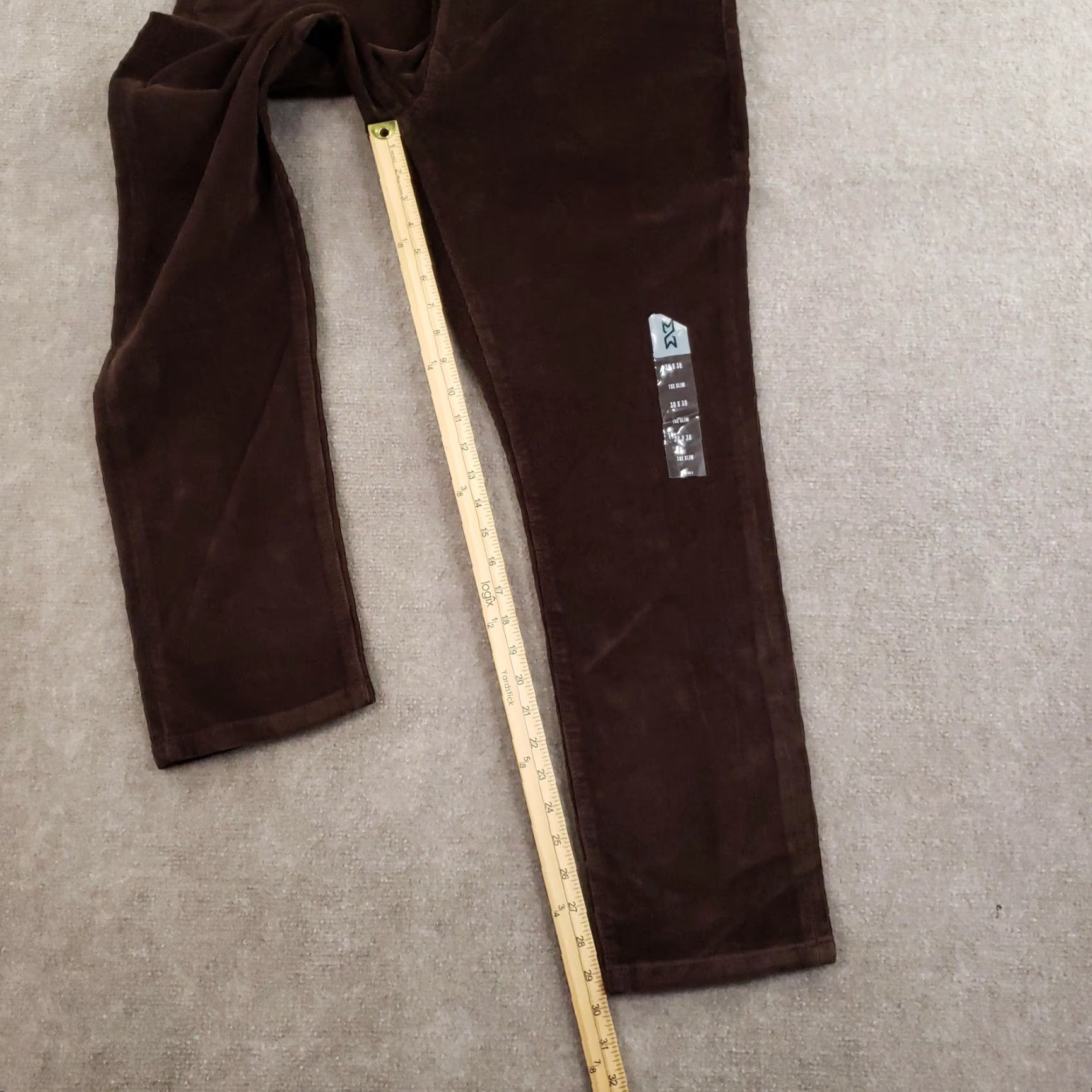 Vintage Mutual Weave Pants Mens 36x30 Slim Brown Corduroy 5-Pocket Stretch Flex Casual Size US 36 / EU 52 - 2 Thumbnail