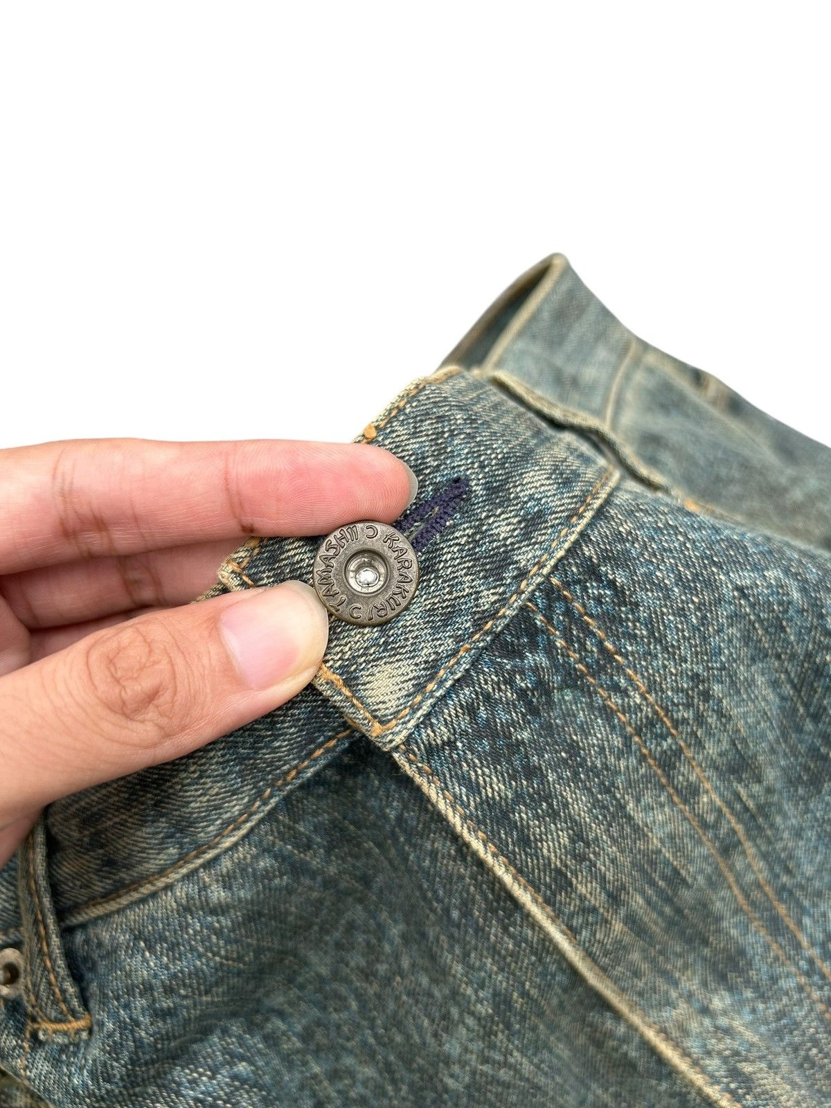 Kapital Karakuri Tamashii Embroidered Japanes Snake Skin Denim Jeans Size US 35 - 12 Thumbnail