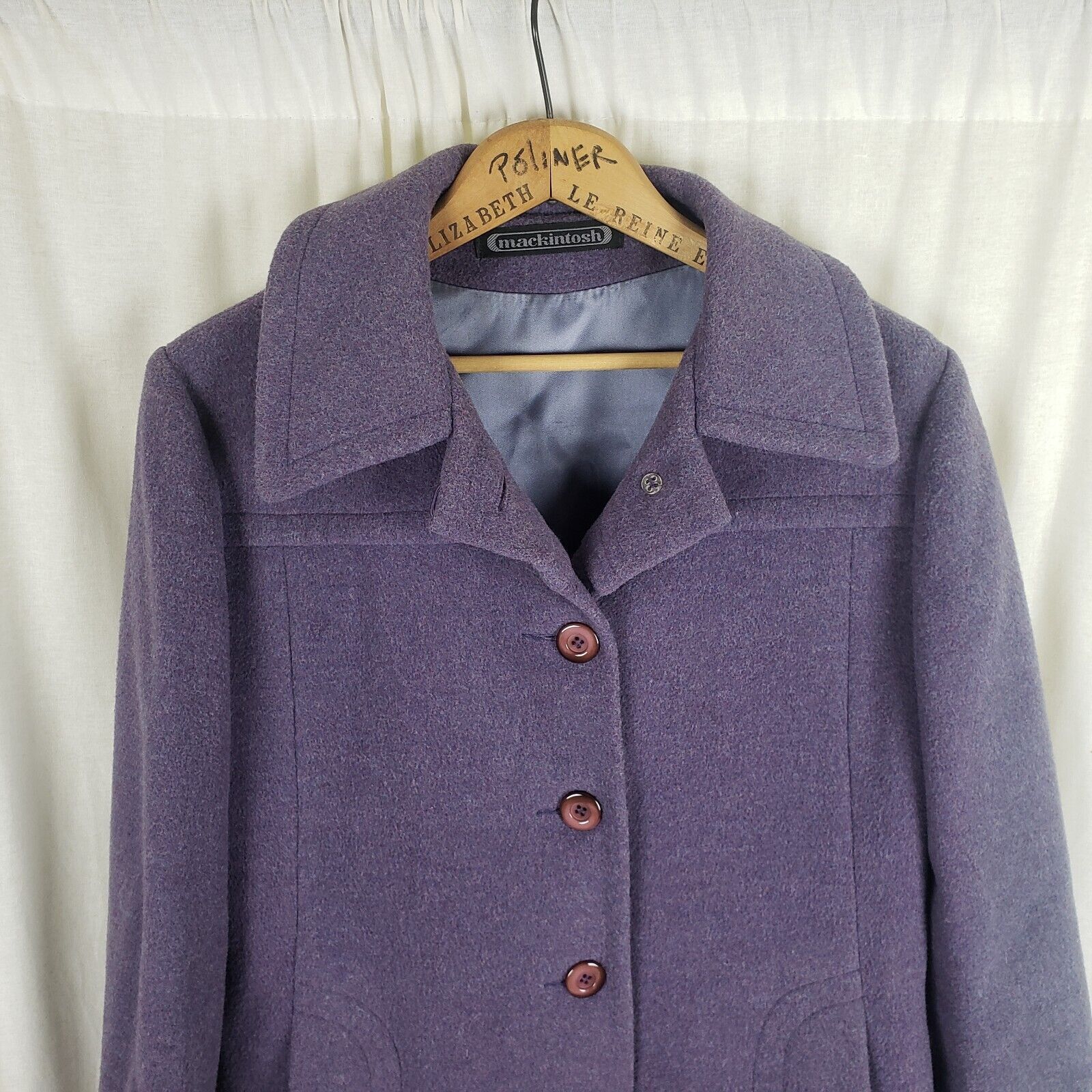 Mackintosh Vtg Mackintosh Lilac 90s Wool Peacoat Coat Jacket 10 USA Size M / US 6-8 / IT 42-44 - 2 Thumbnail