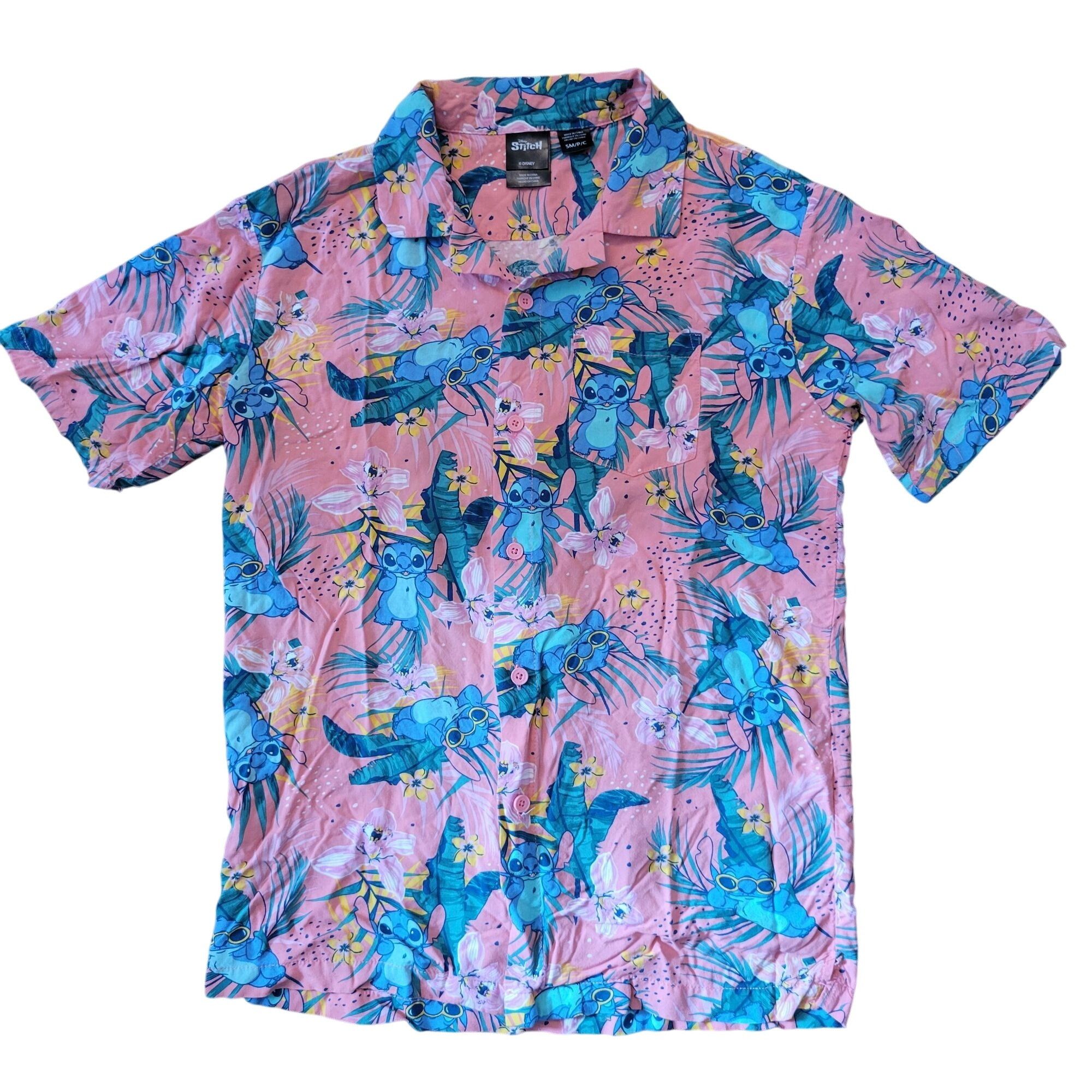 Disney Disney Lilo Stitch Hawaiian Shirt S Pink Tropical Cruise Vac Size US S / EU 44-46 / 1 - 1 Thumbnail