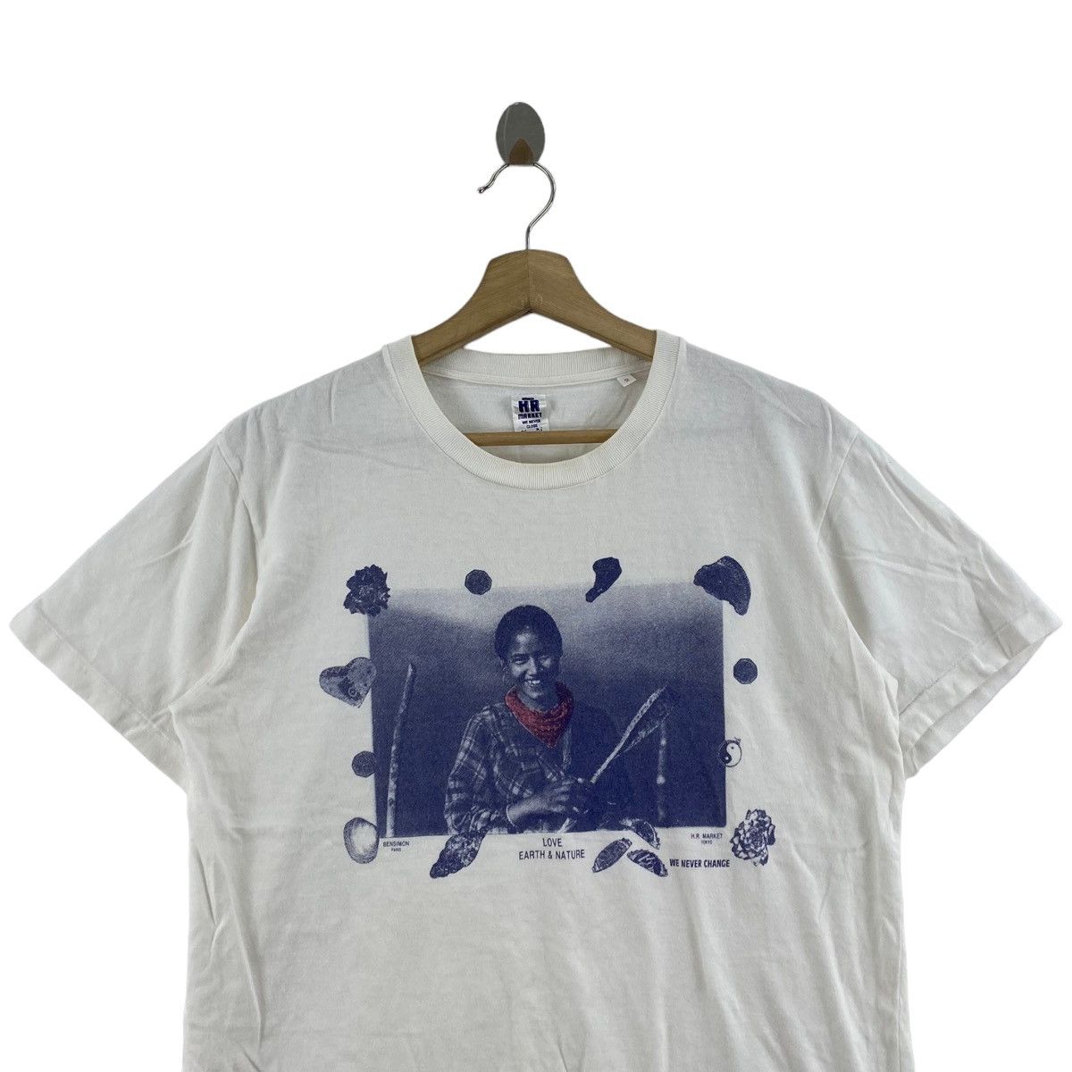 Japanese Brand HR MARKET Japanese Brand Bensimon Paris White Short Sleeve Size US M / EU 48-50 / 2 - 2 Thumbnail