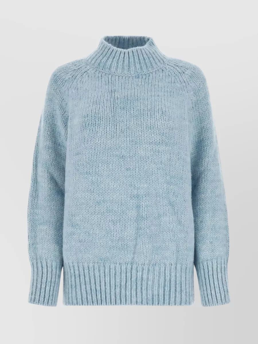 Maison Margiela o1y0625 Mock Neck Sweater in Sky Blue Size S / US 4 / IT 40 - 1 Thumbnail